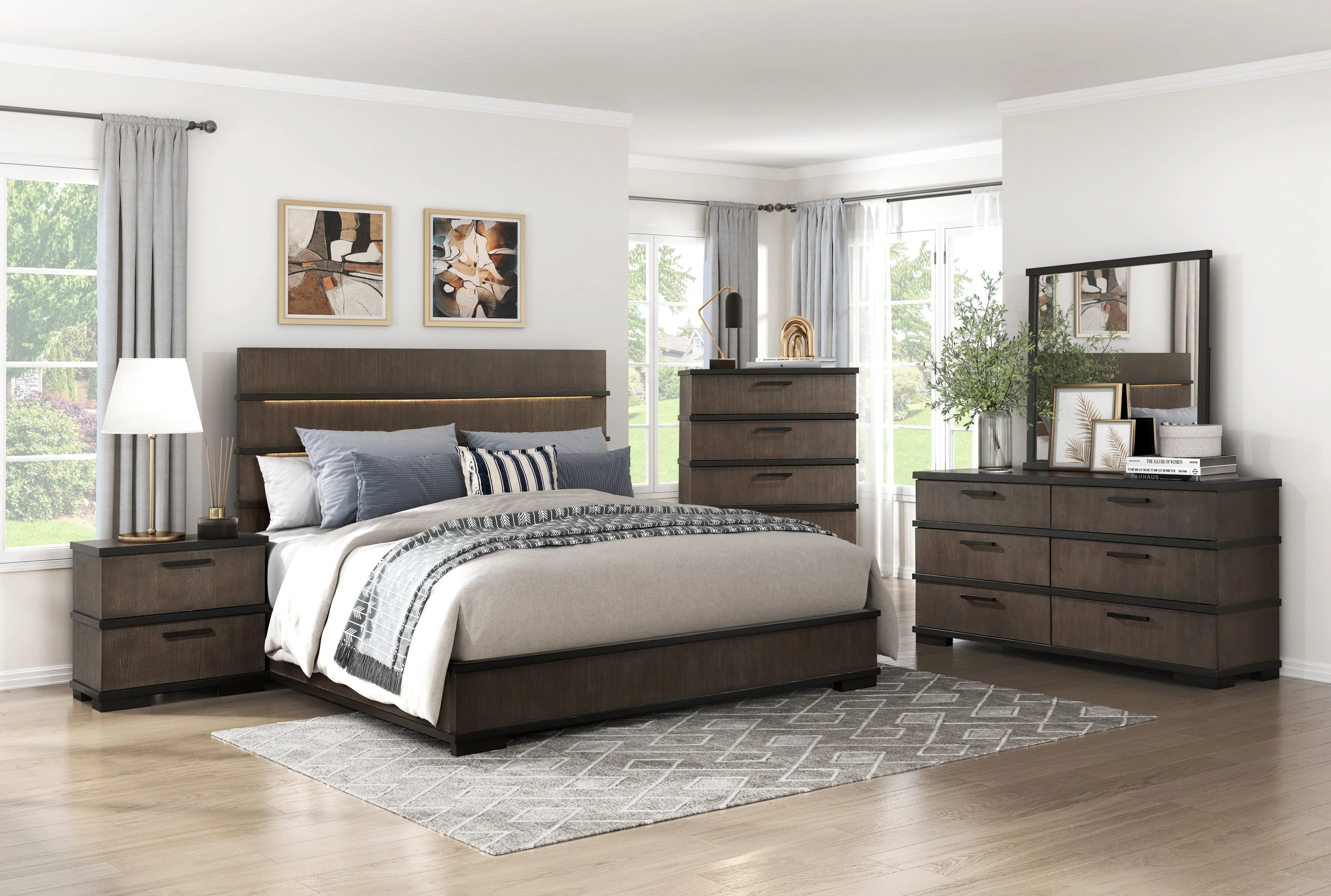 Acworth Brownish Gray California King Bed - Image 8