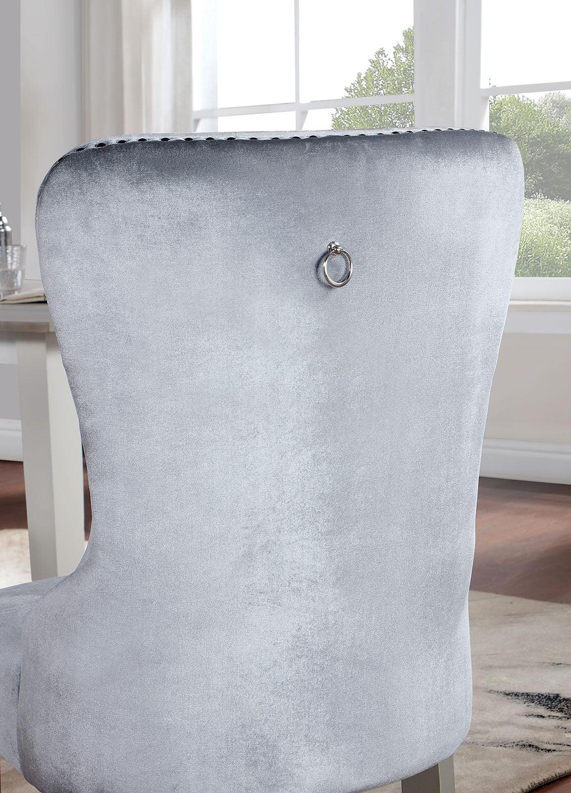 Adalia Silver/Dark Gray Chair (2/Ctn) - Image 4