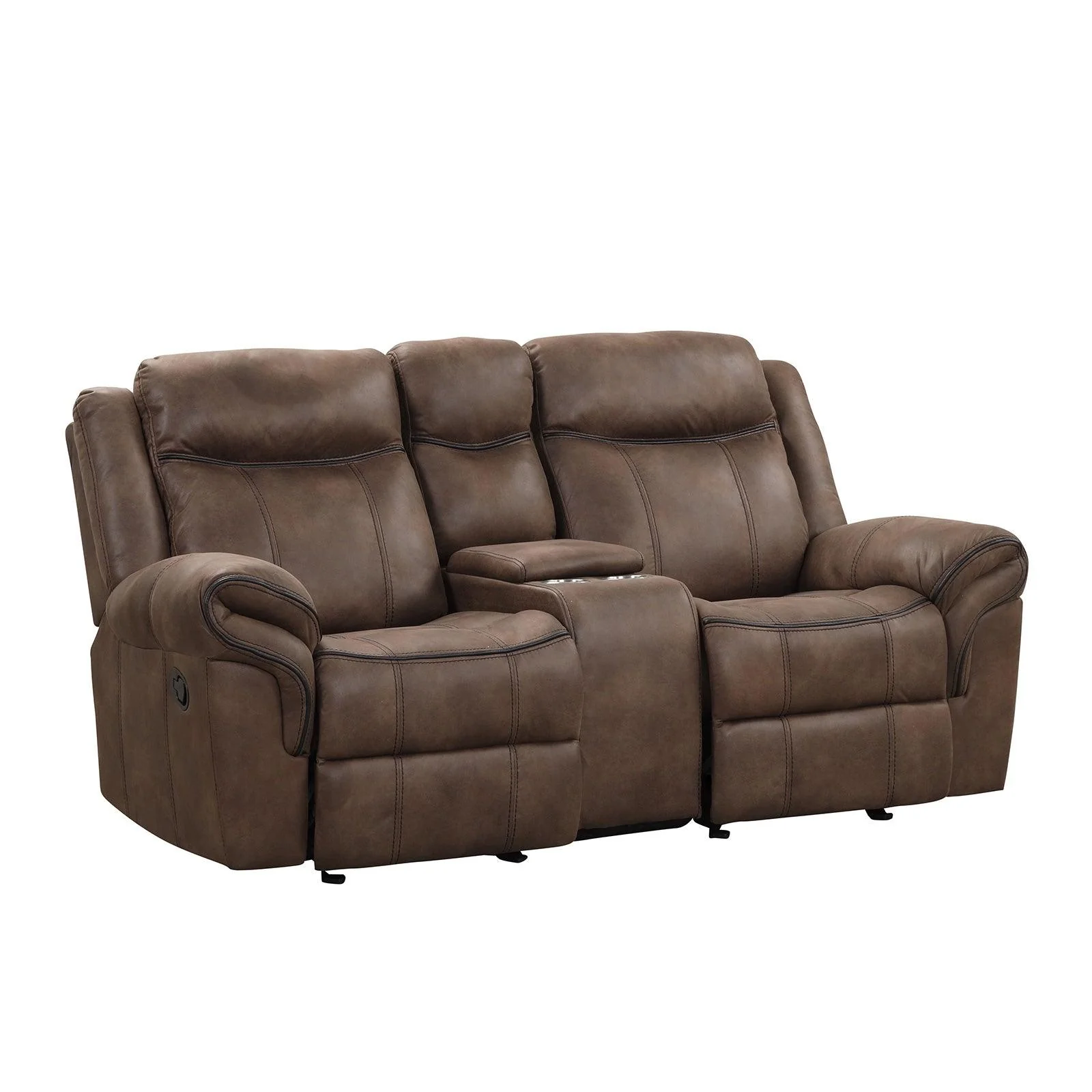 Agata Brown Glider Recliner Loveseat - Image 2