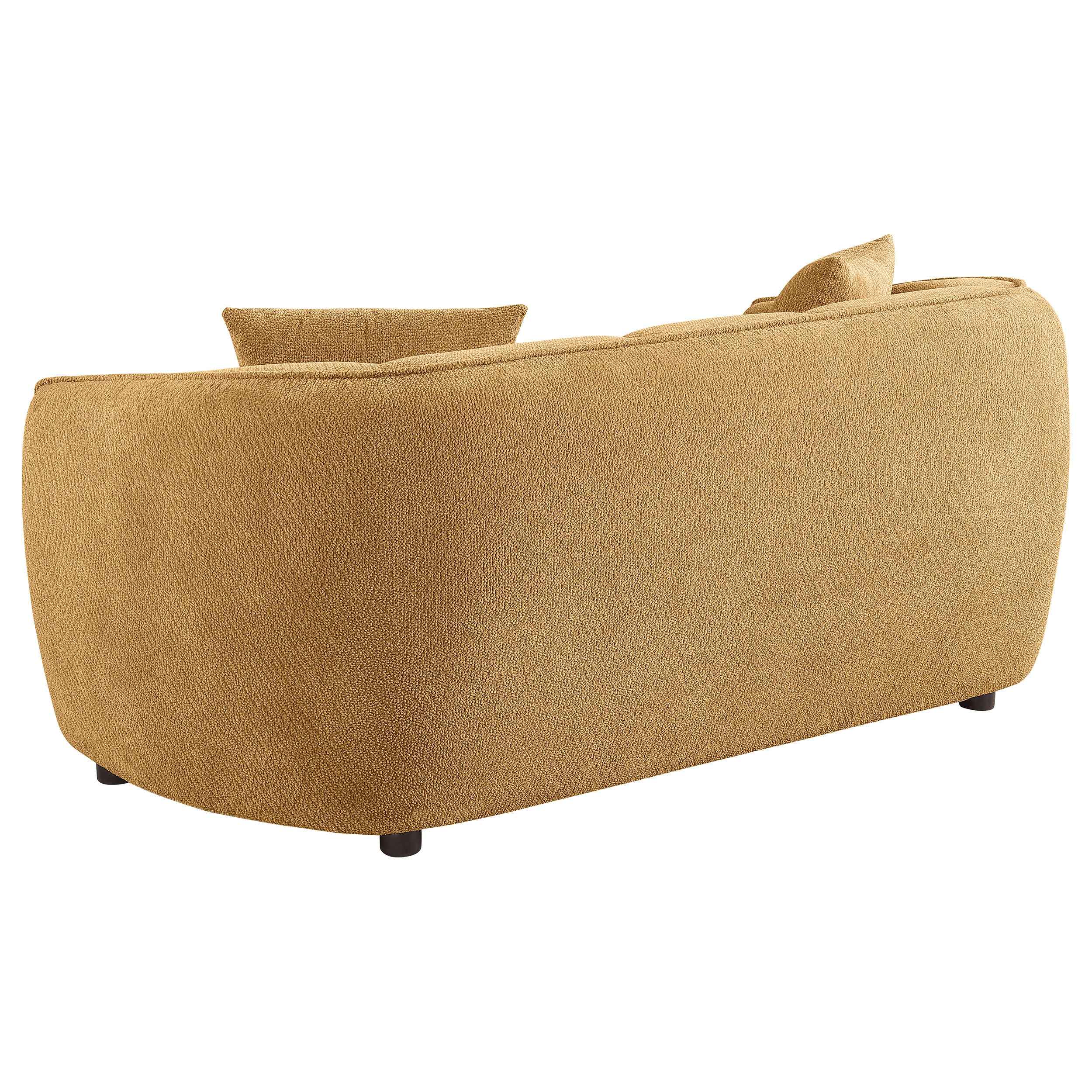 Aleisha Mustard Yellow Chenille Upholstered Loveseat - Image 5