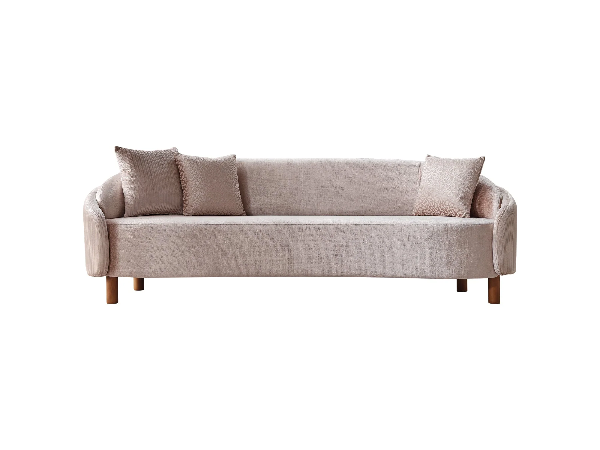 Alessa 4-pieces (2 Sofa & 2 Chair) Livingroom Set Cream - Image 4