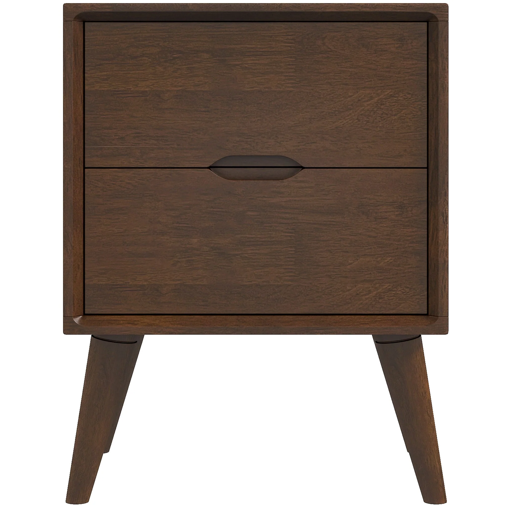 Alexandra Walnut Nightstand - 2 Drawers