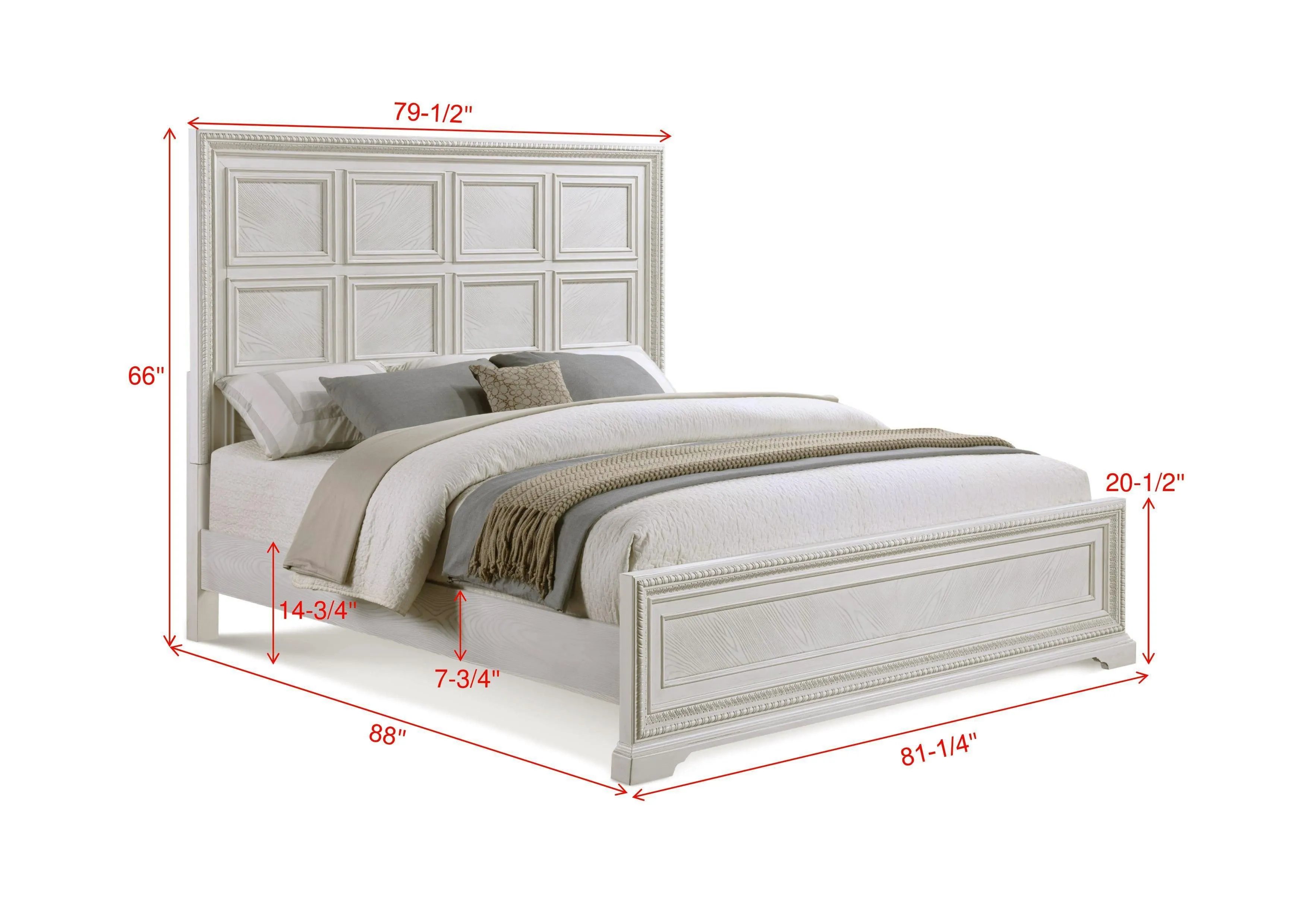 Alexandria Whitewash King Panel Bed - Image 5