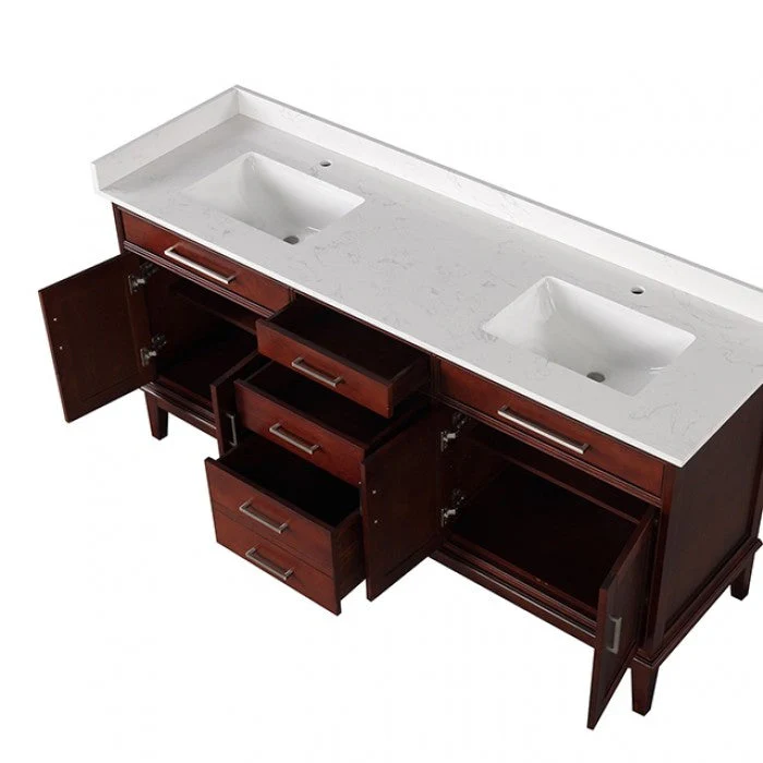 Almeria White/Cherry Vanity Set - Image 5