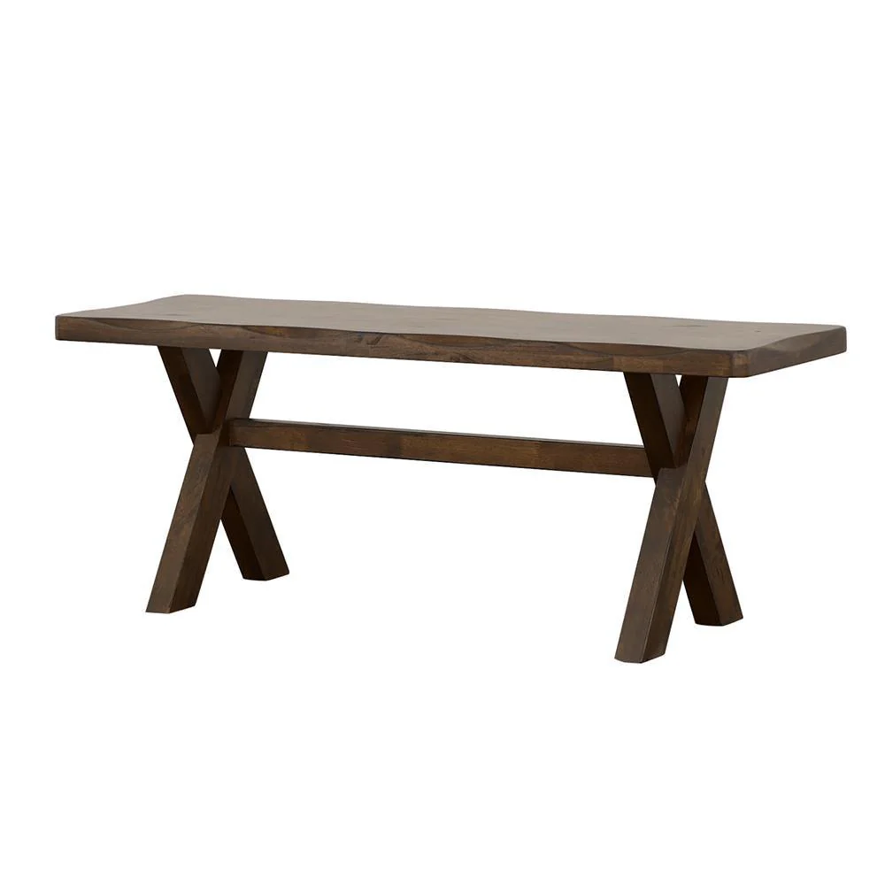 Alston Knotty Nutmeg X-Shaped Dining Bench - Image 2