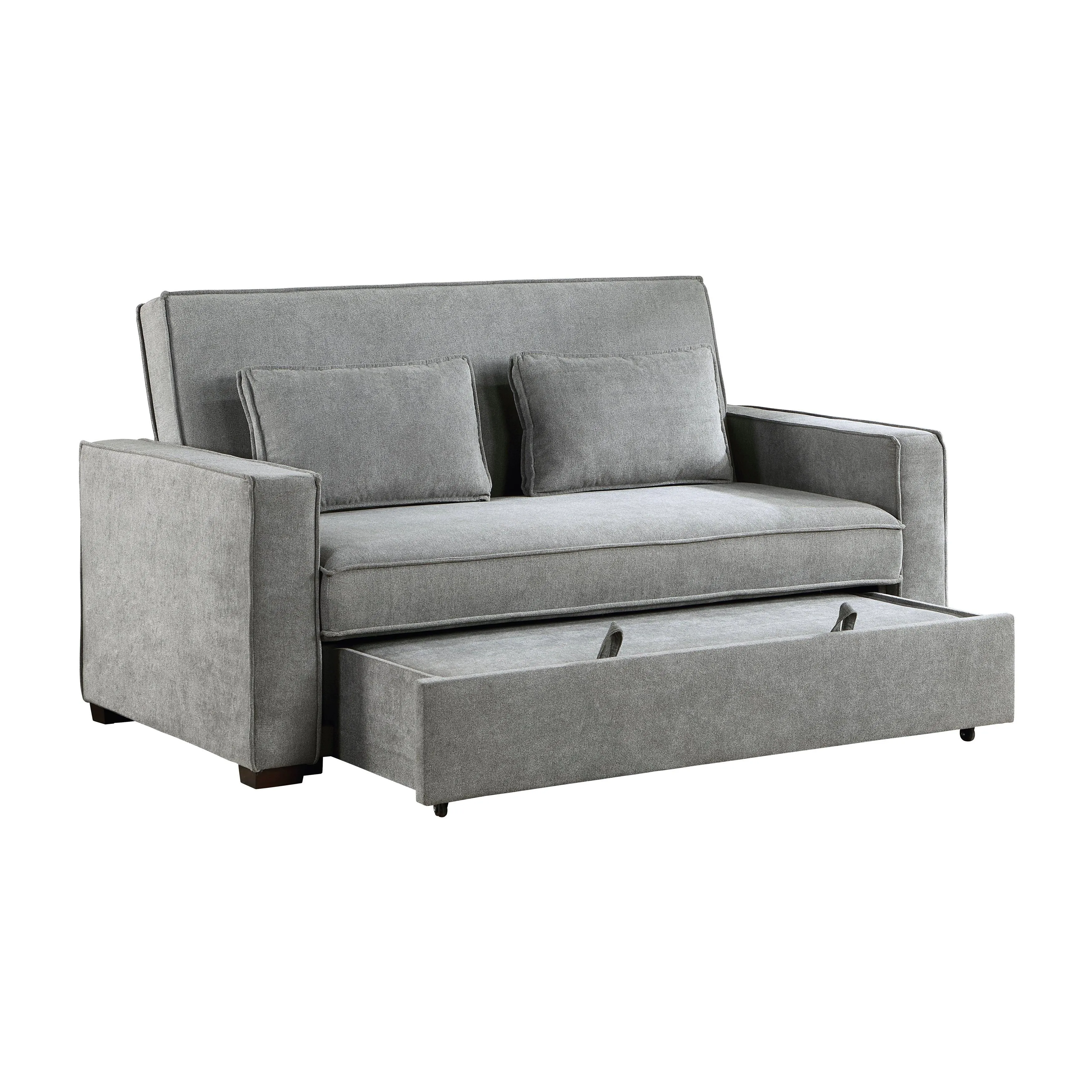 Alta Gray Convertible Studio Sofa with Pull-out Bed - Image 6