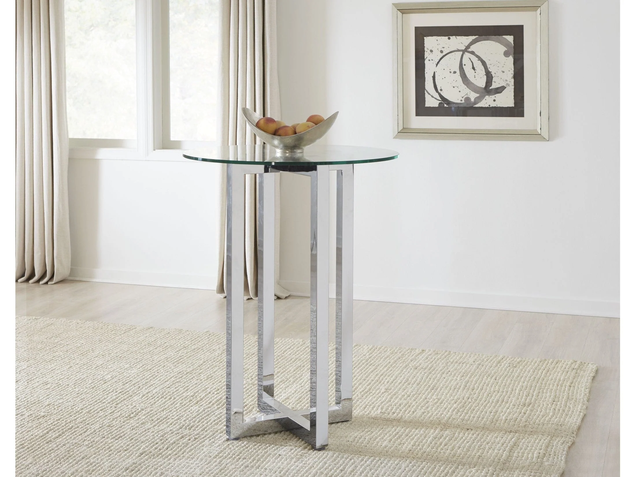 Amalfi 32 inch Round Glass Top Bar Table