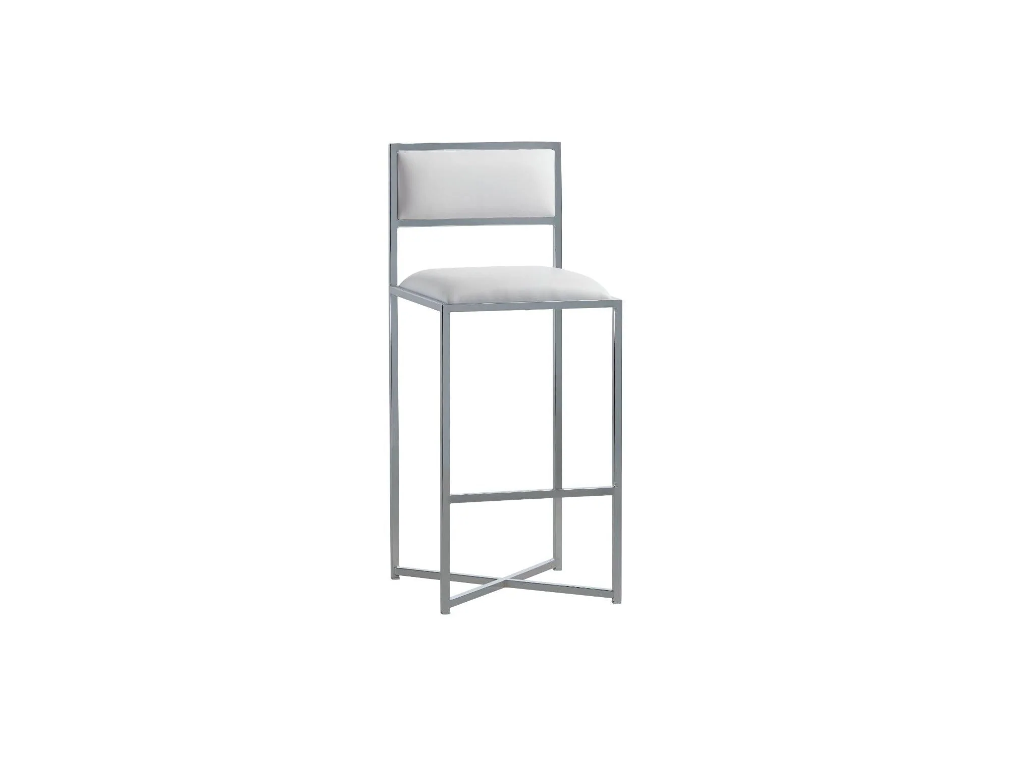 Amalfi X-Base Bar Stool in White Leather (Set of 2)