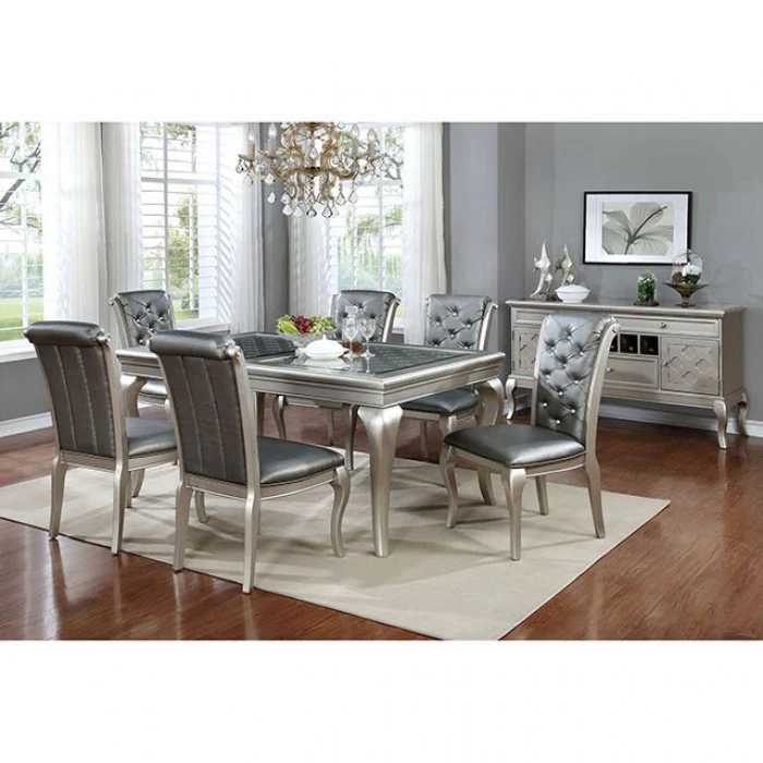 Amina Champagne 7-Piece Dining Room Set