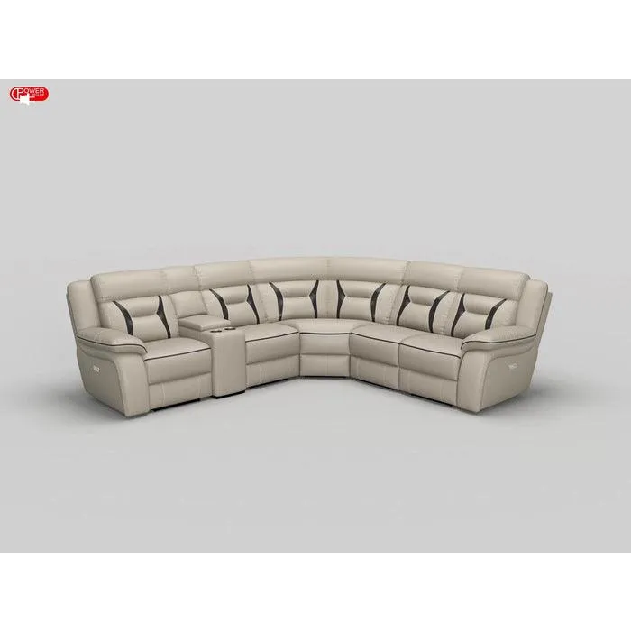Amite Beige 6-Piece Modular Power Reclining Sectional - Image 3