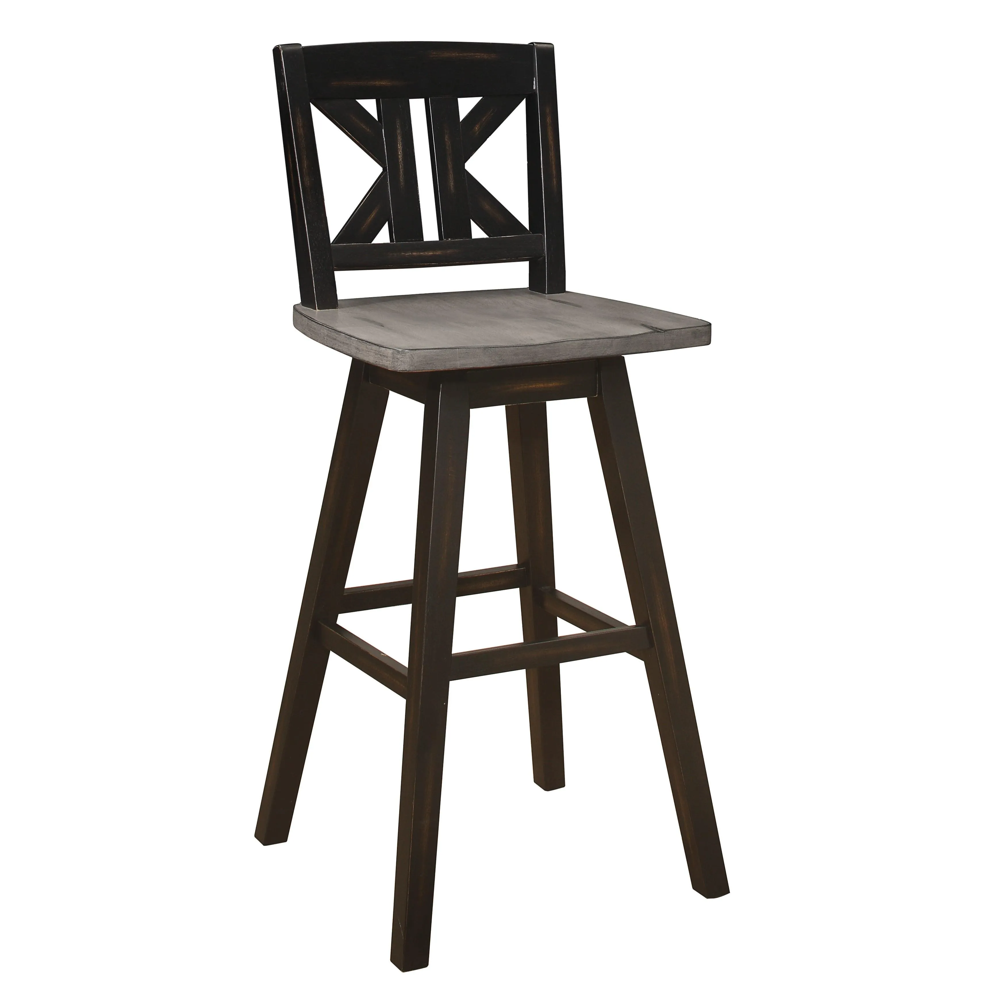 Amsonia Black Swivel Pub Counter Height Chairs, Set of 2 - Image 3
