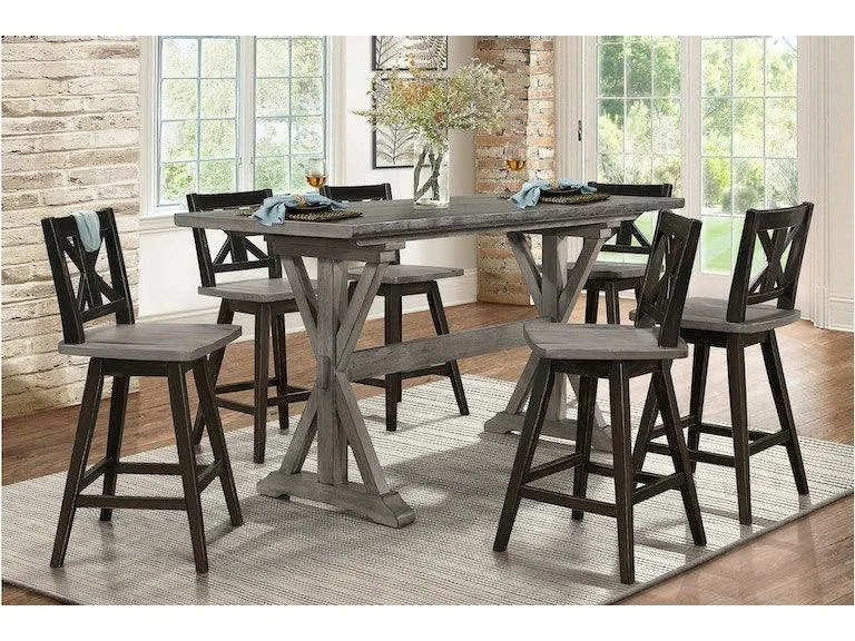 Amsonia Gray/Black Swivel Counter Chair, Set of 2 - Image 2