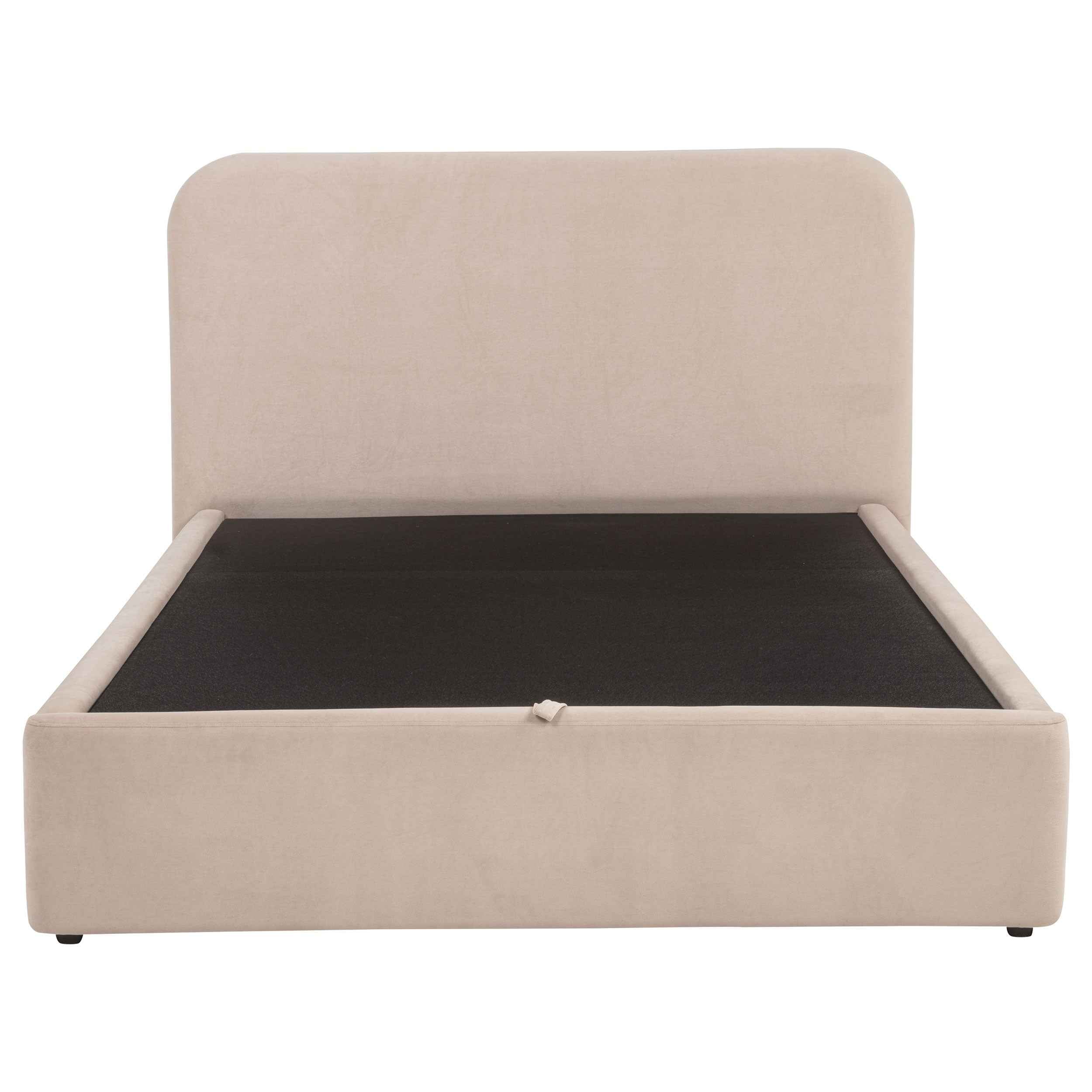 Anders Beige Upholstered Queen Storage Lift Platform Bed - Image 4