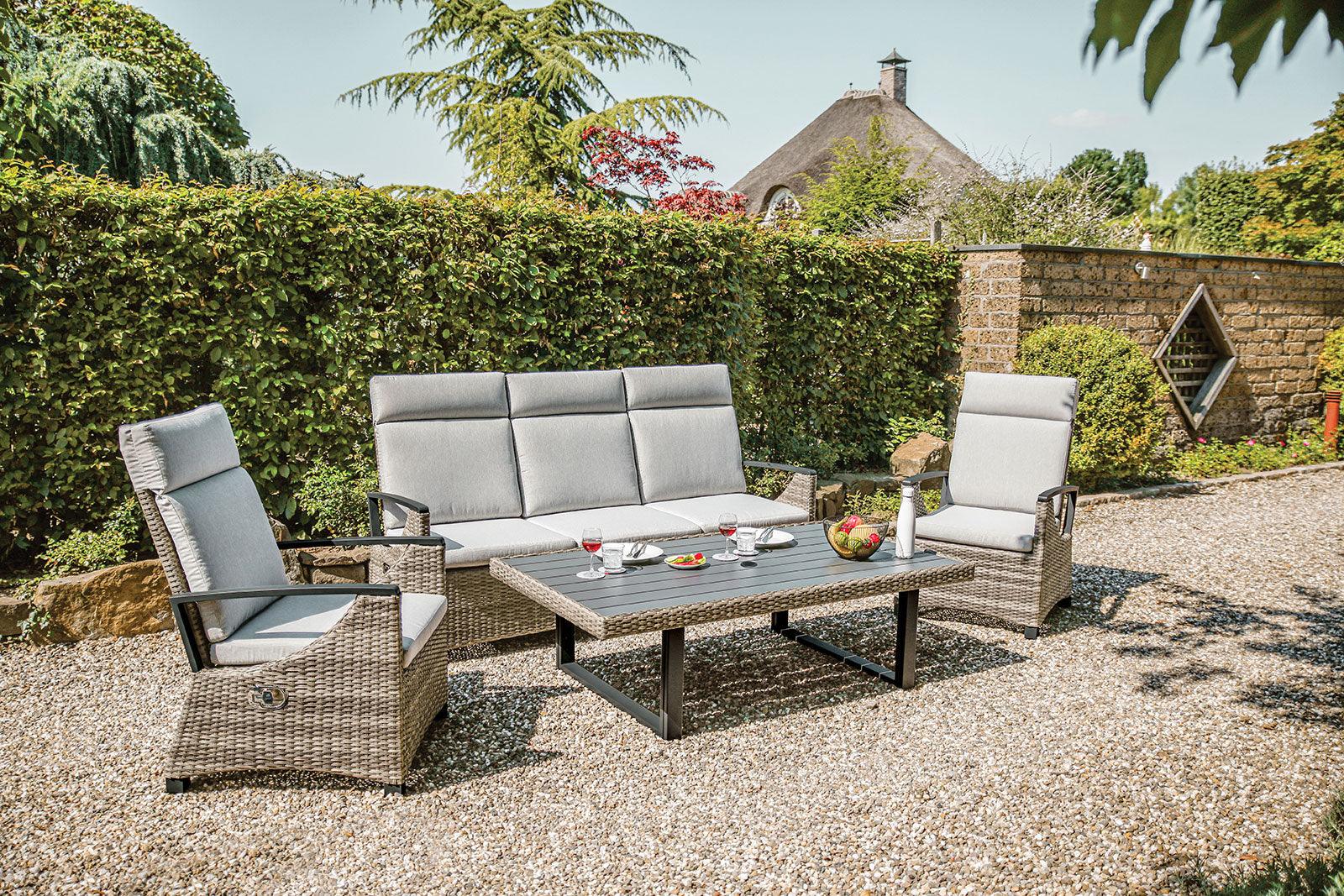 Antigua Gun Metal & Brown/Gray Outdoor Height-Adjustable Table - Image 2