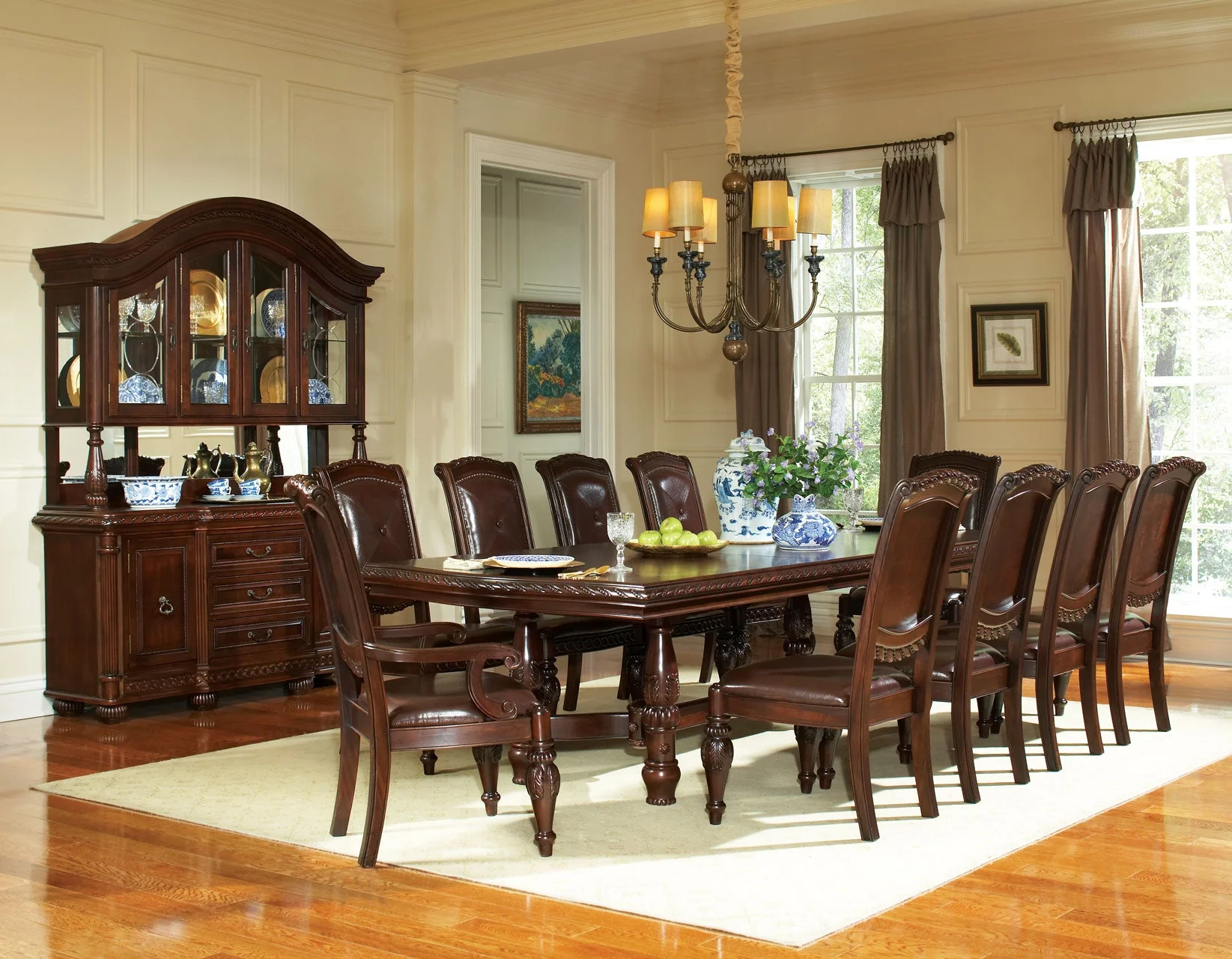 Antoinette Cherry Brown Dining Room Set