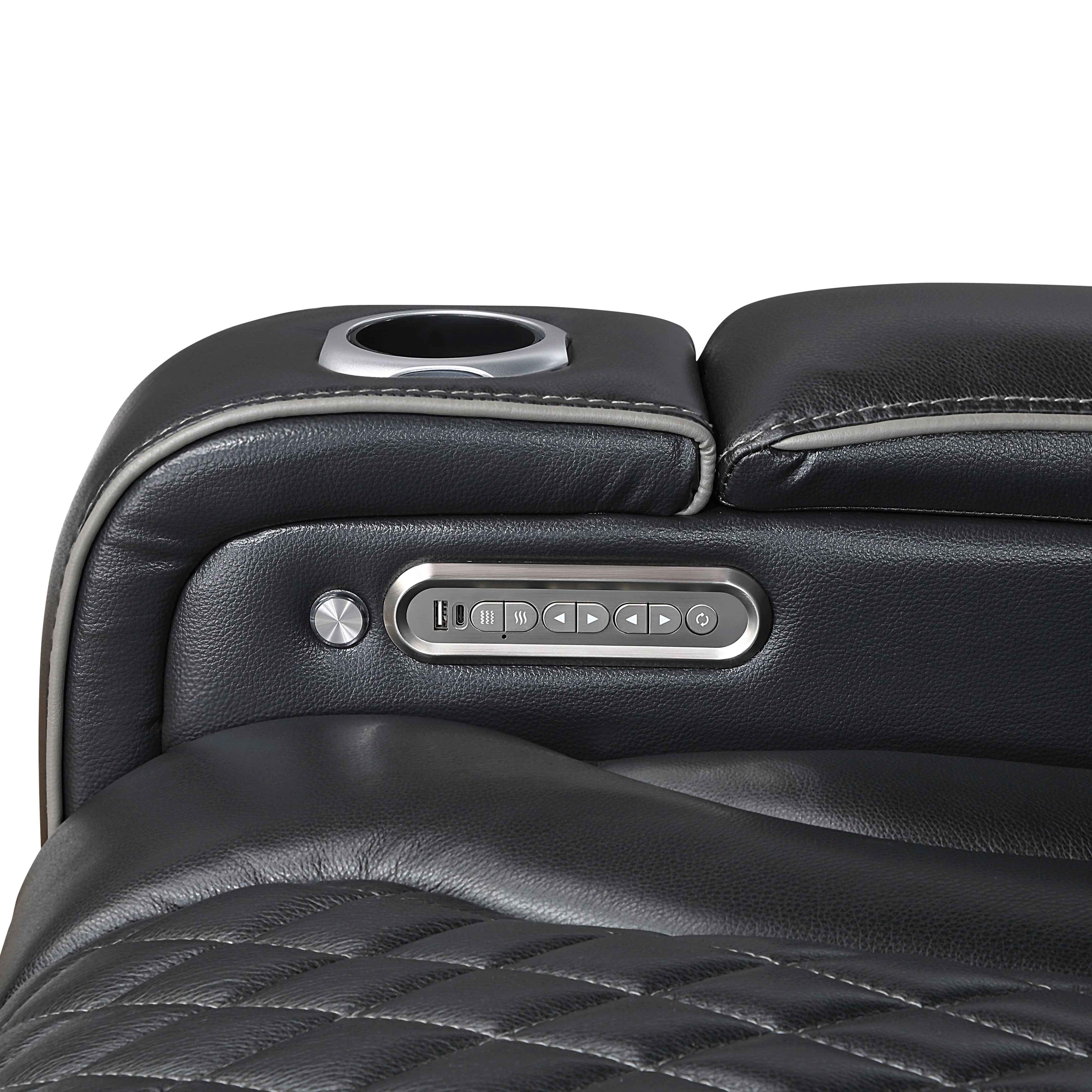 Apex Black Leather Power Reclining Chair - Image 16