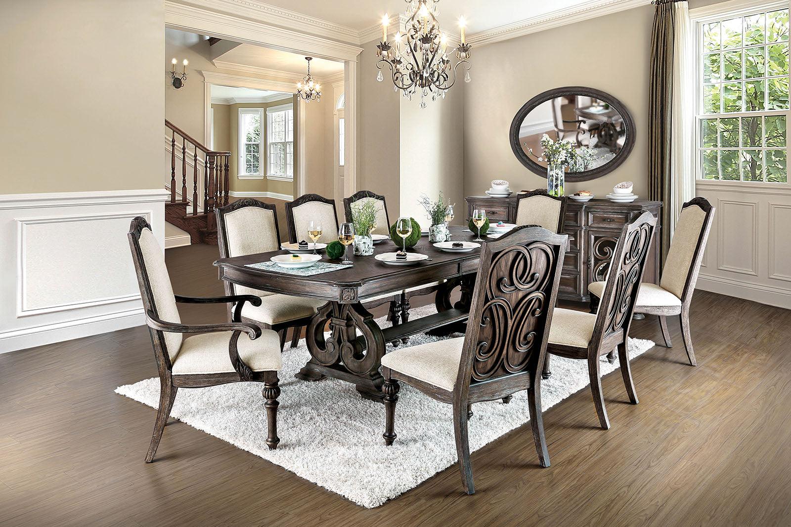 Arcadia Rustic Natural Tone/Ivory Dining Table Only