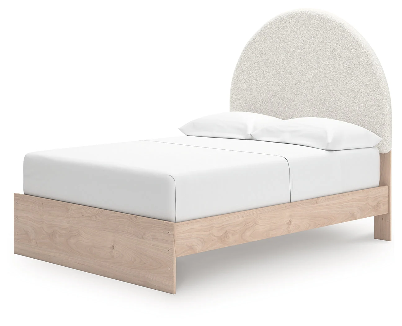 Arloster Tan/White Full Upholstered Platform Bed