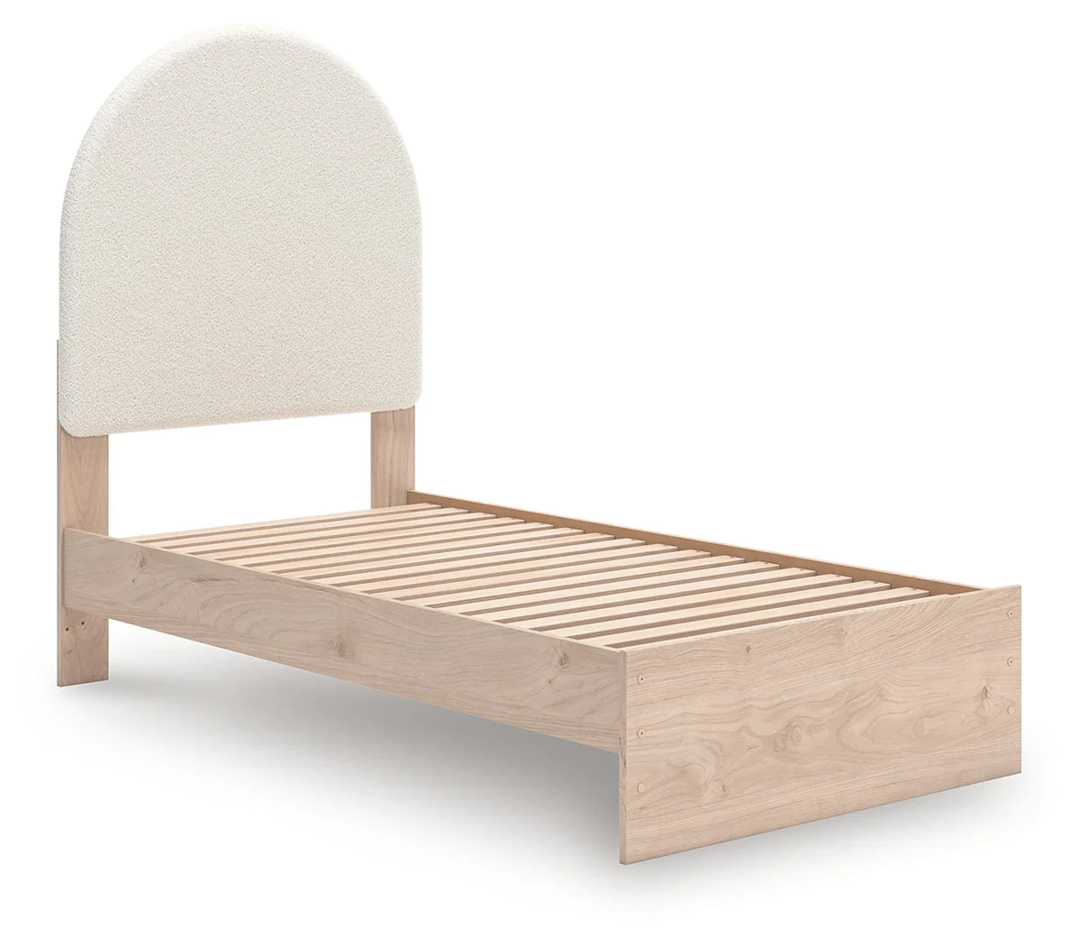 Arloster Tan/White Twin Upholstered Platform Bed - Image 4