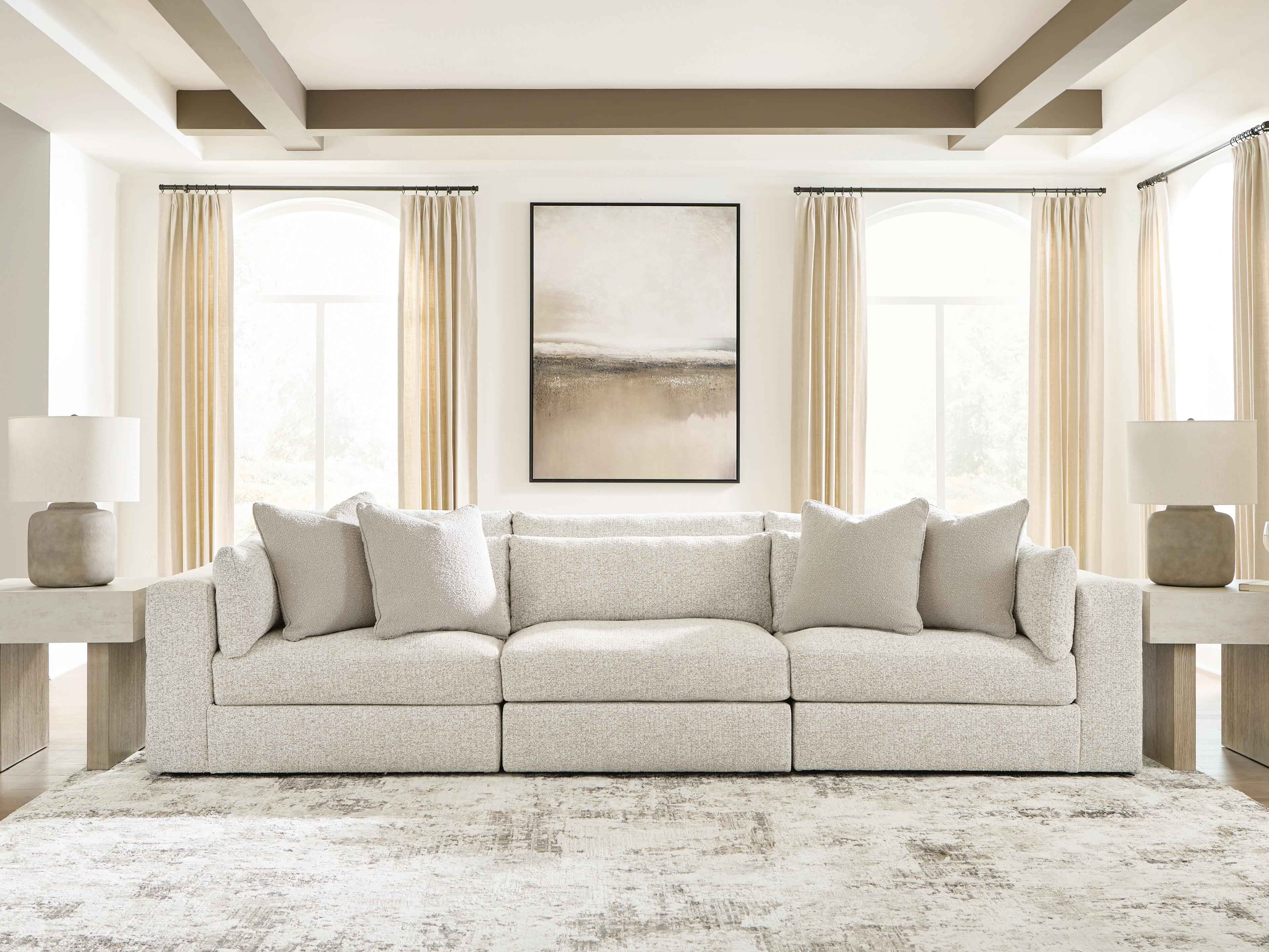Ashbourne Estate Snowstone 3-Piece Sectional Sofa