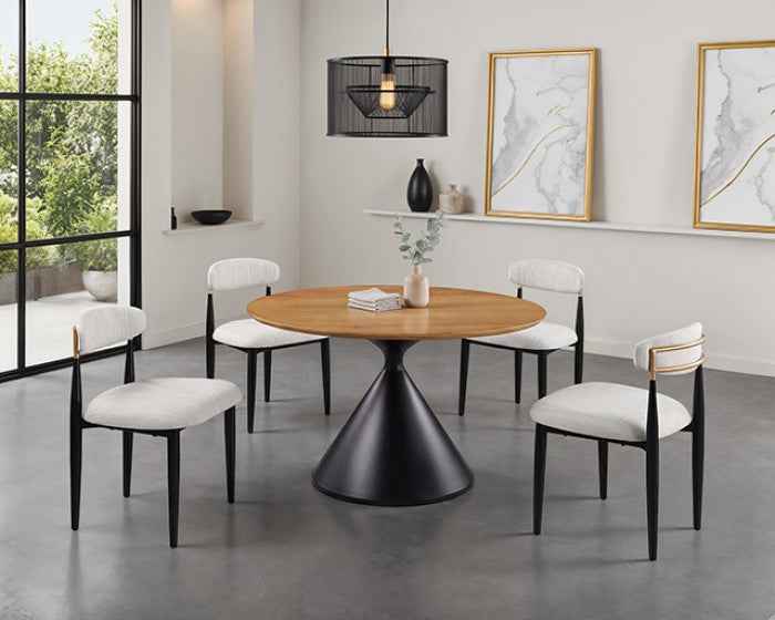 Athan Contemporary Black/Oak 5-Piece Dining Room Set - Image 2