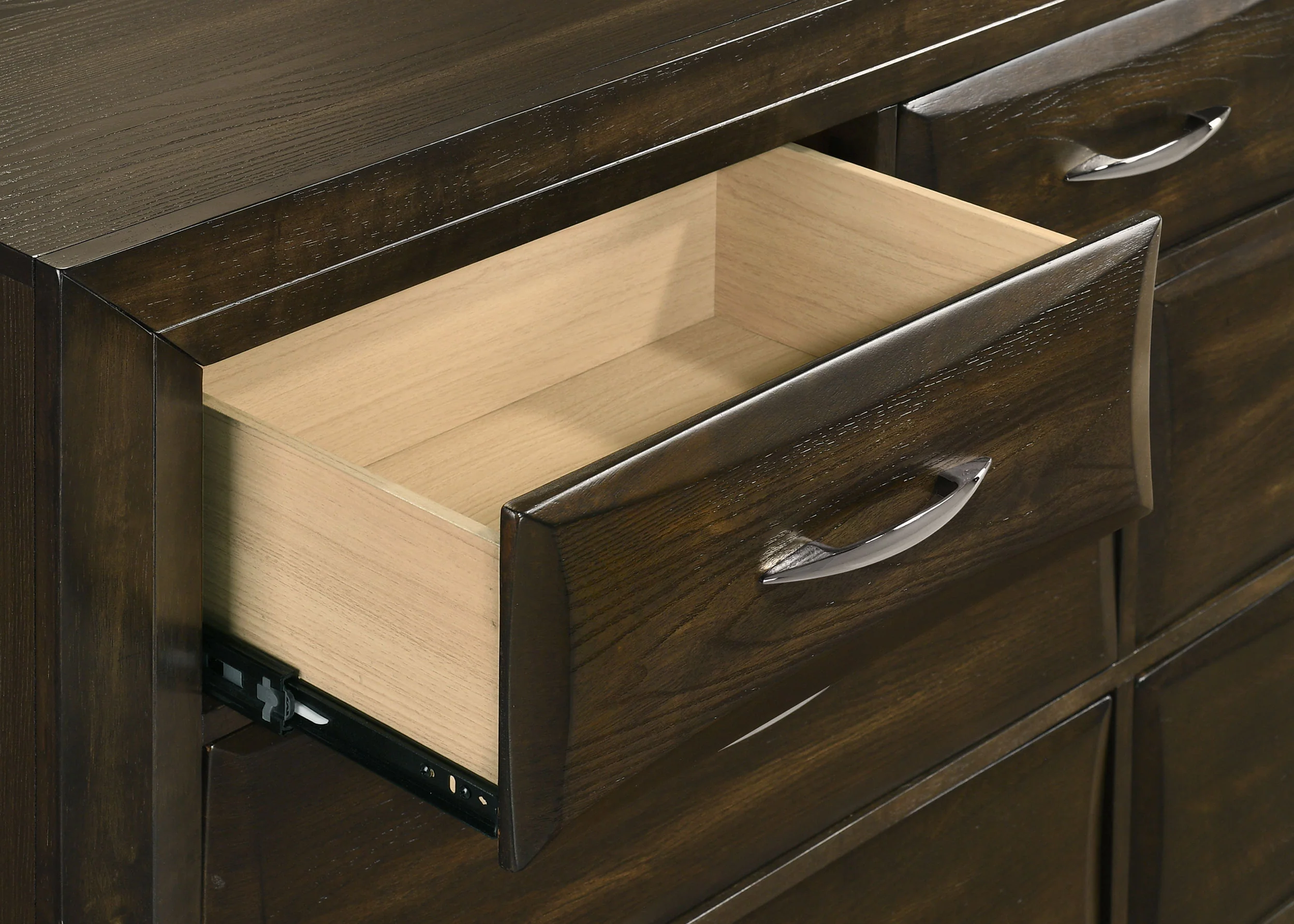 Atlas Dark Oak 7-drawer Bedroom Dresser and Mirror Set - Image 10
