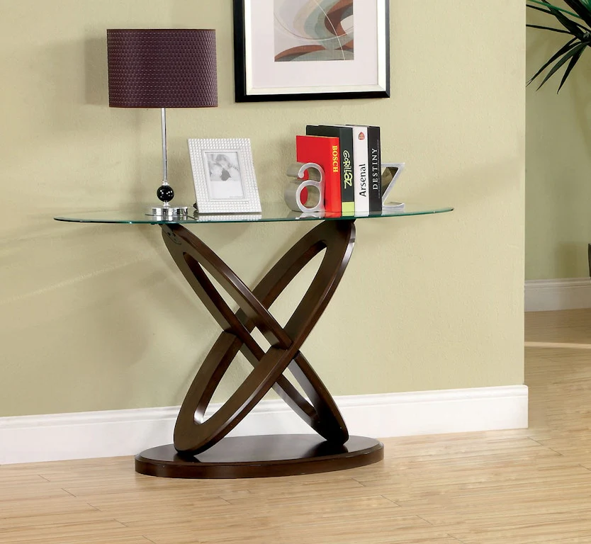 Atwood Dark Walnut Oval Sofa Table