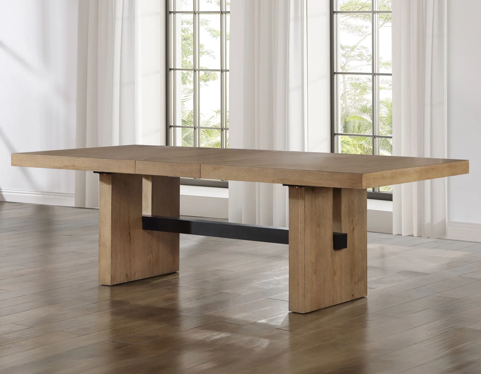 Aubrey Waxed Driftwood 7-Piece 78-96″ Dining Set - Image 5