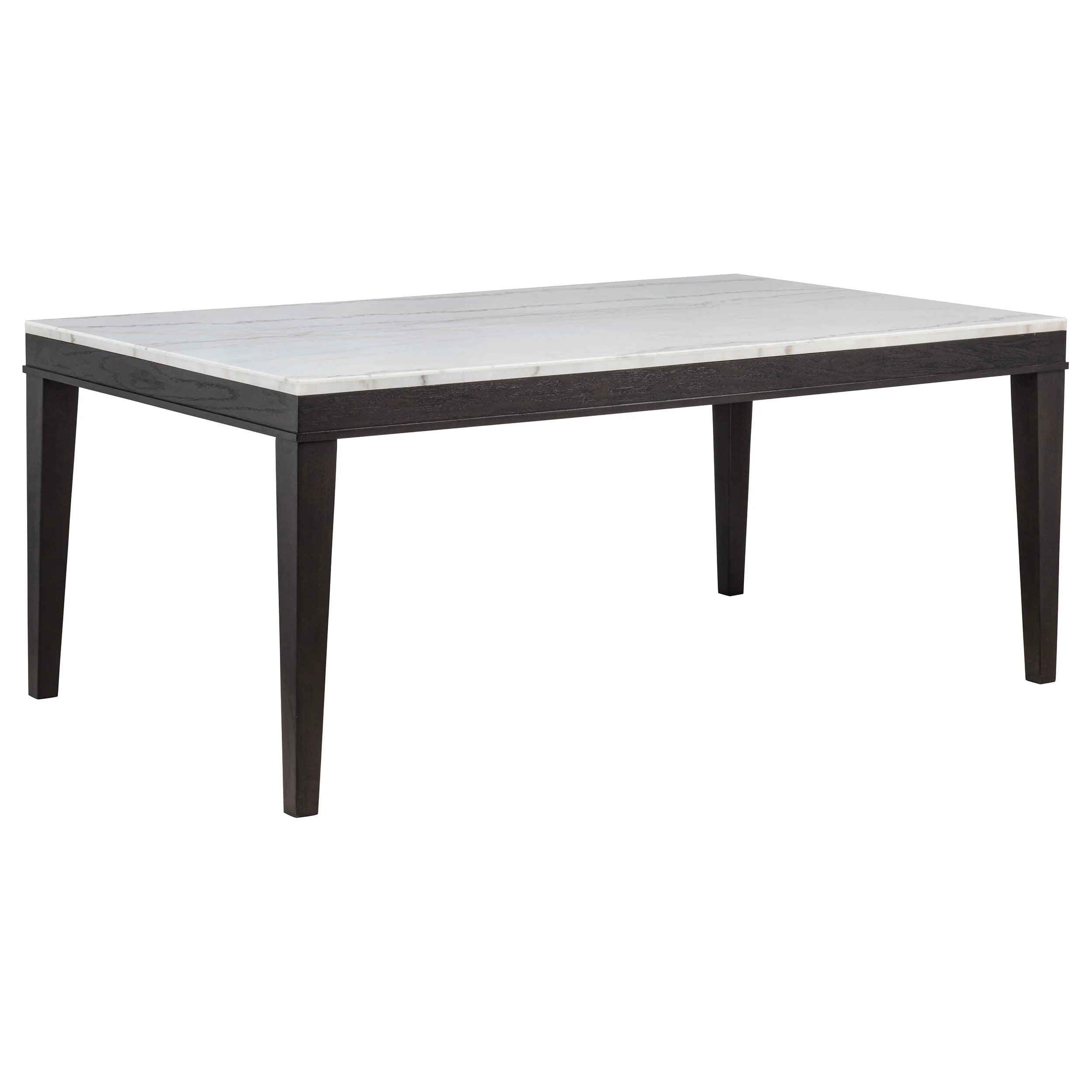 Averill Coffee Bean 72-inch Rectangular White Marble Top Dining Table - Image 2