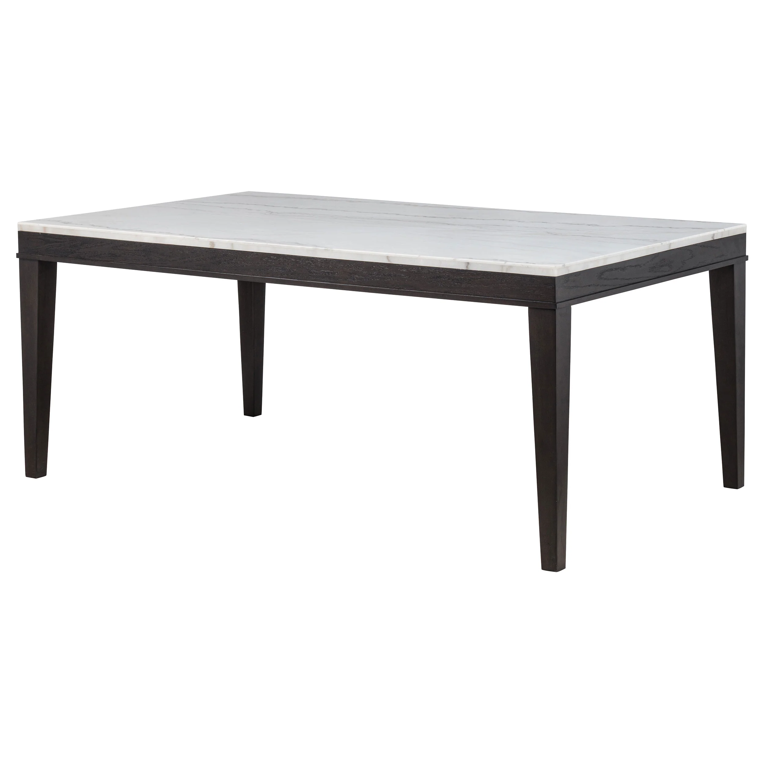 Averill Coffee Bean 72-inch Rectangular White Marble Top Dining Table - Image 4