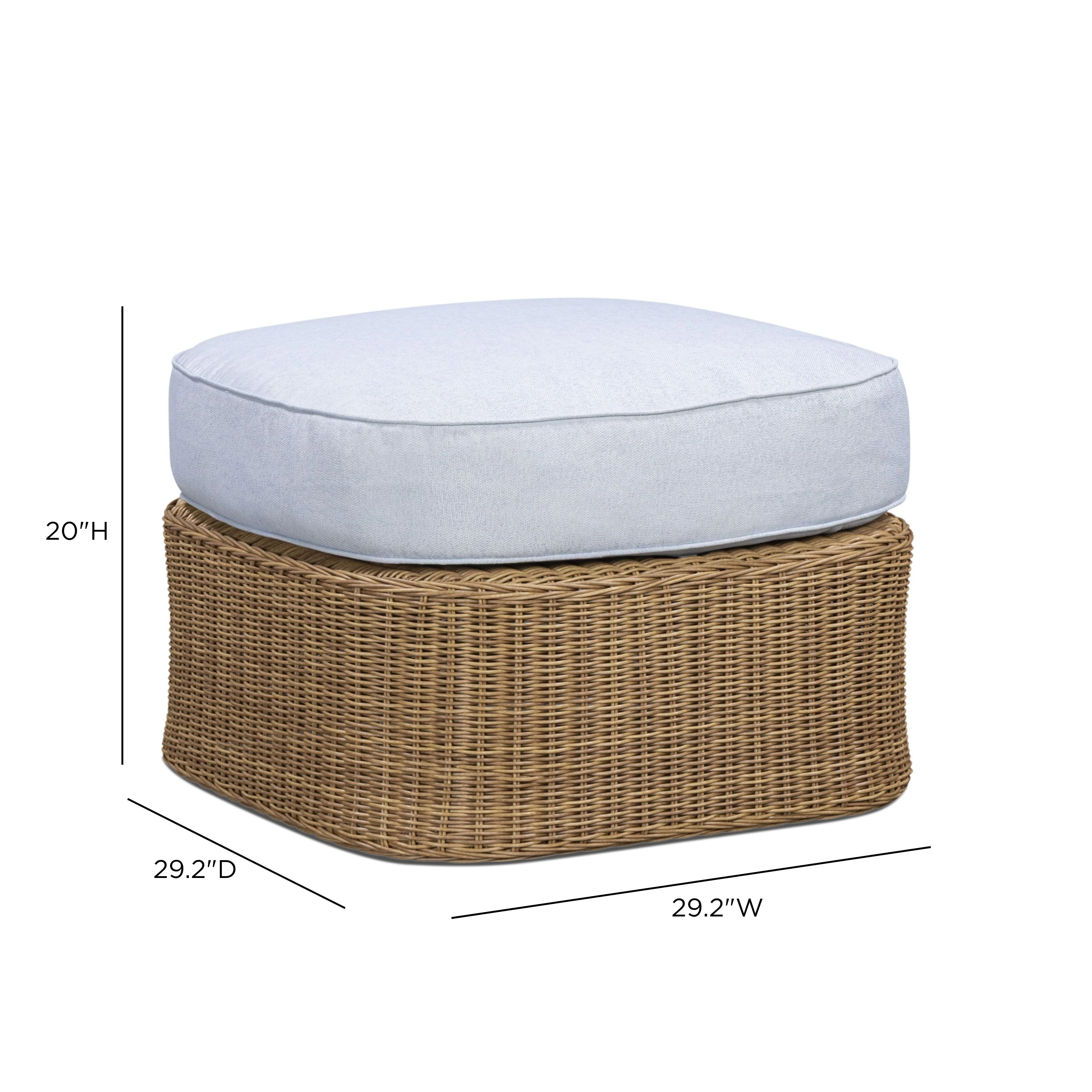Axel Blue Boucle Outdoor Ottoman - Image 4