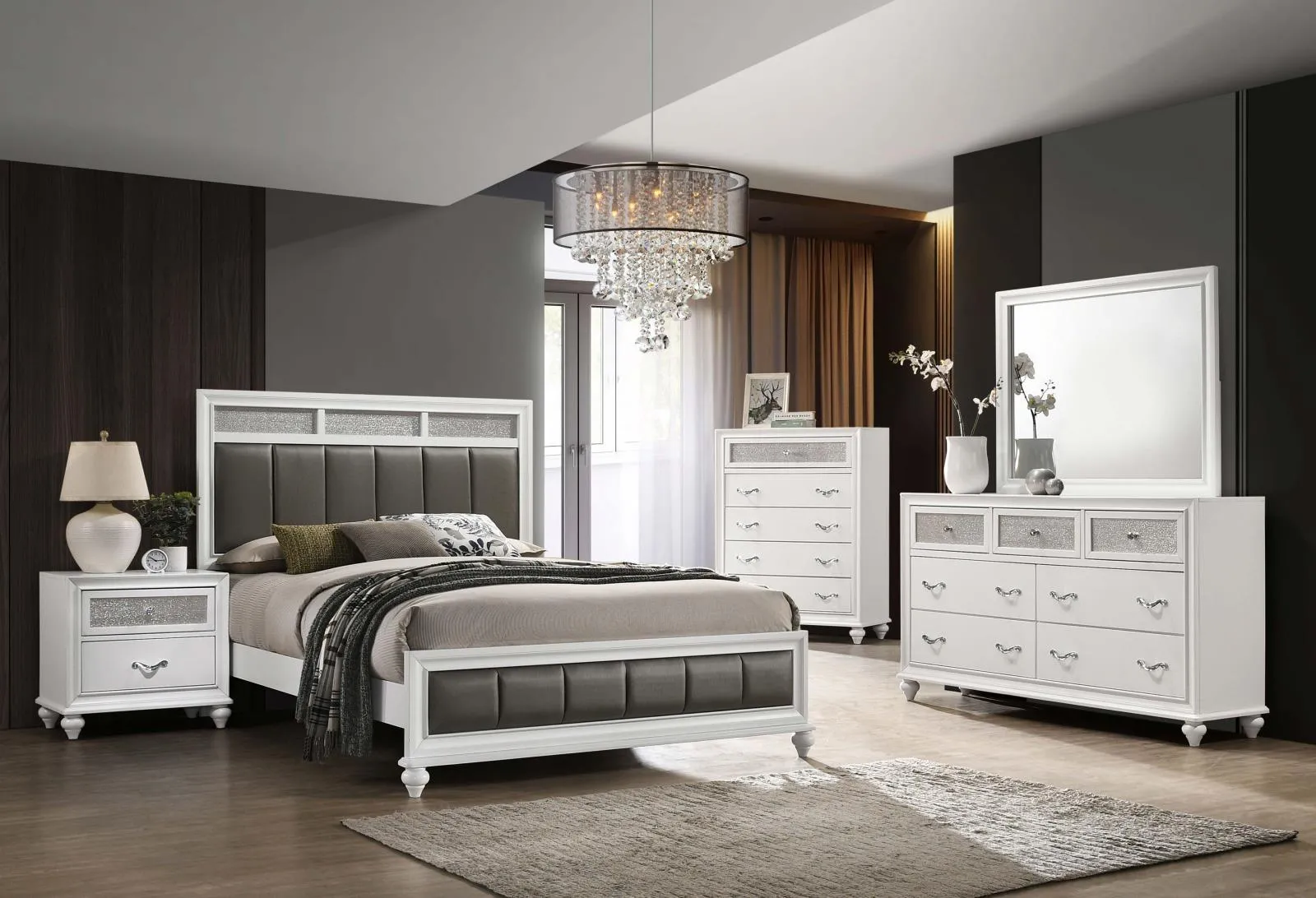 Barzini White 2-Drawer Nightstand - Image 11