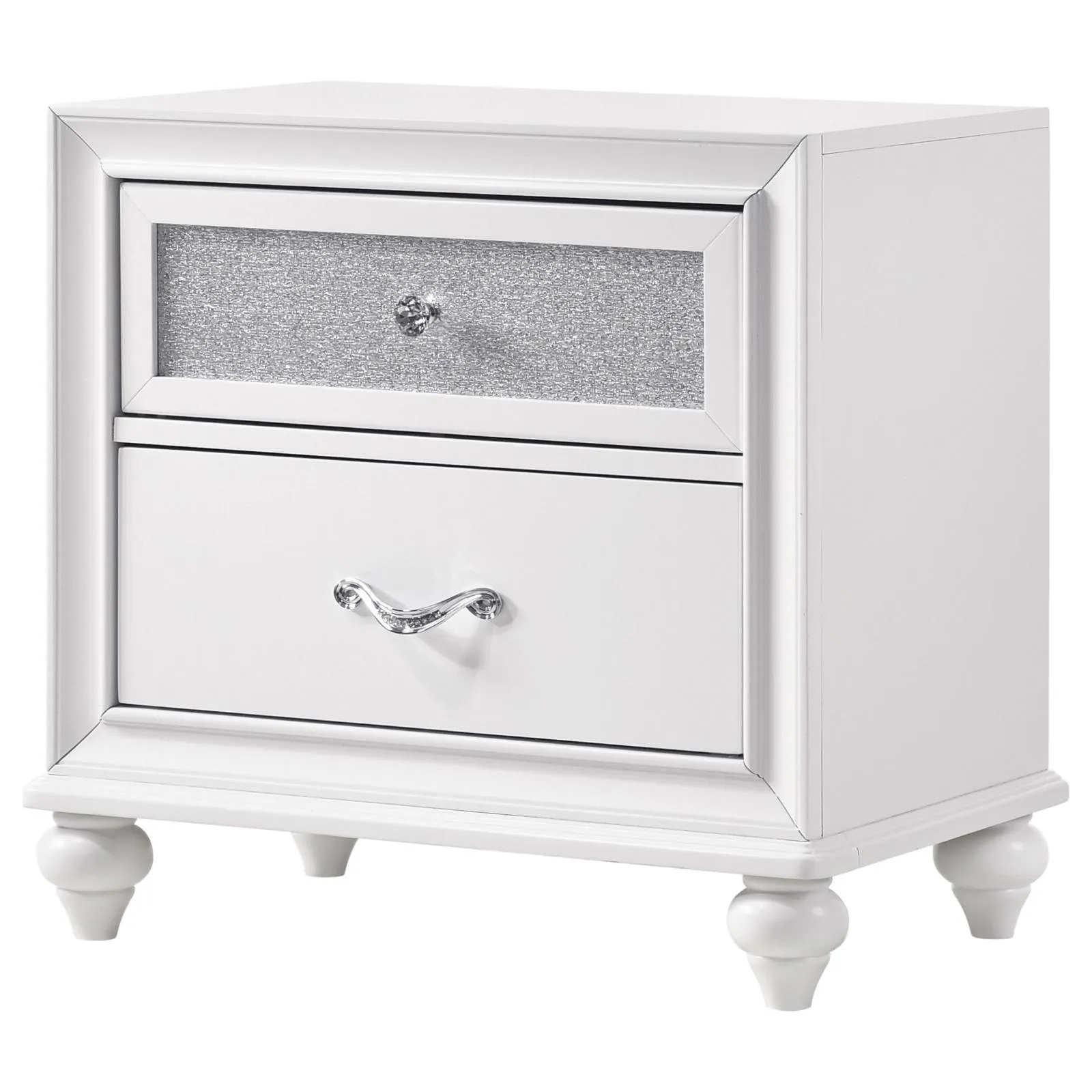 Barzini White 2-Drawer Nightstand - Image 4