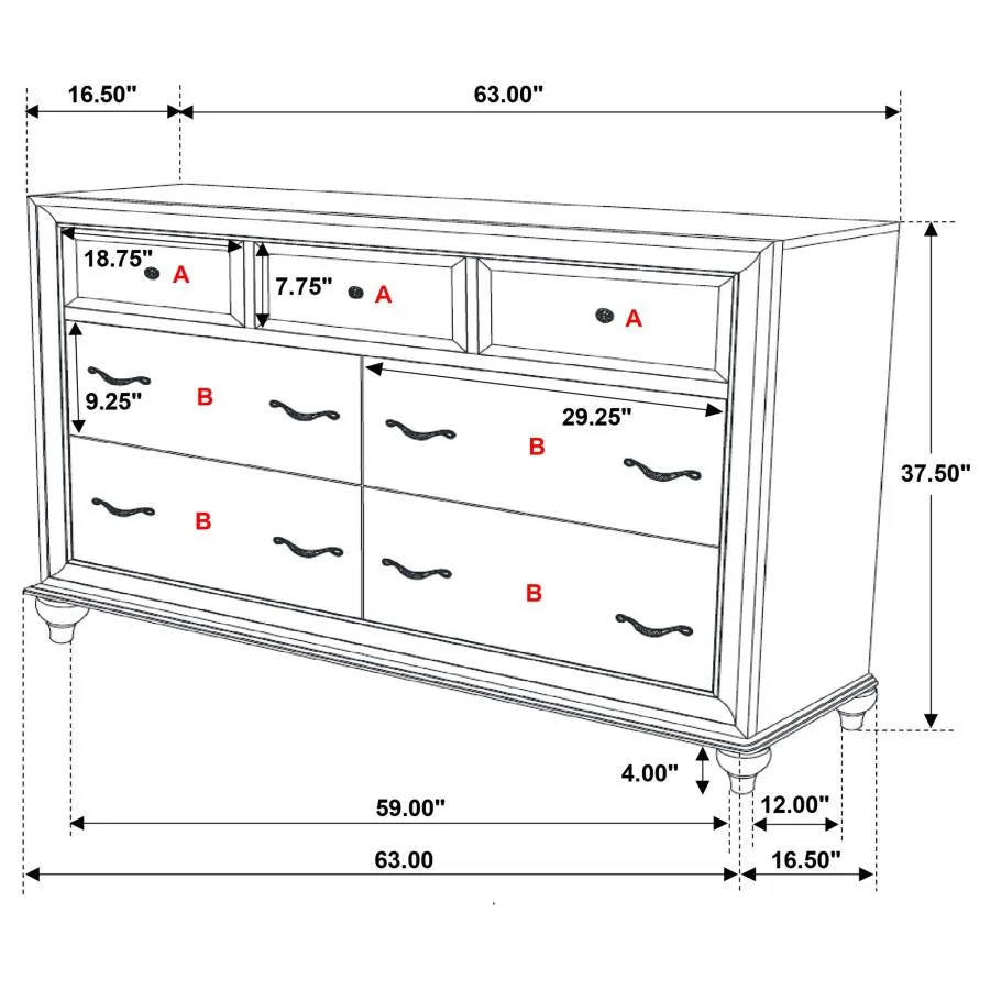 Barzini White 5-Piece Queen Panel Bedroom Set - Image 16