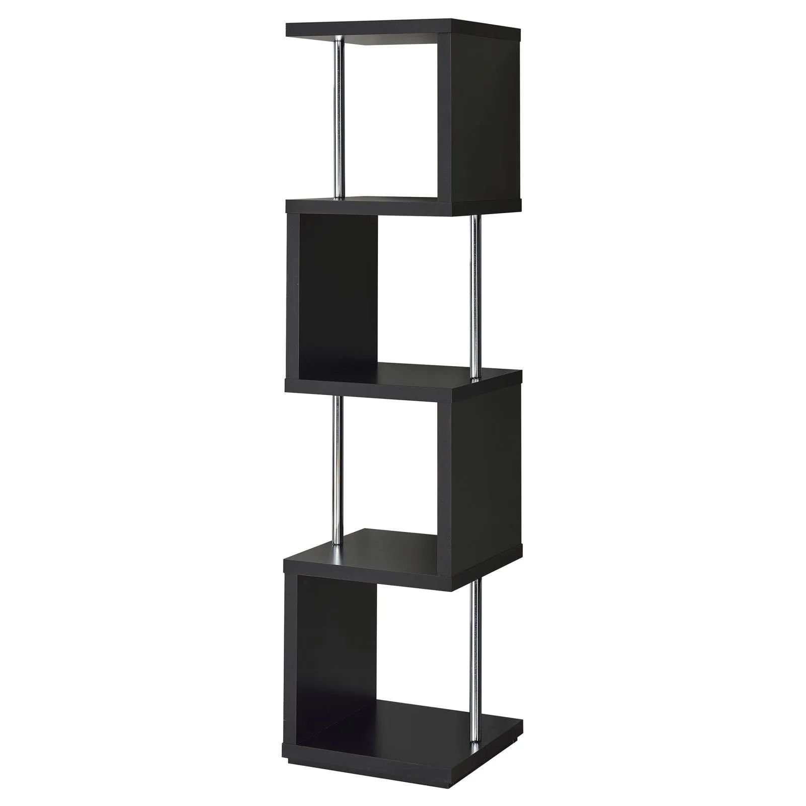 Baxter Black/Chrome 4-Shelf Bookcase - Image 6