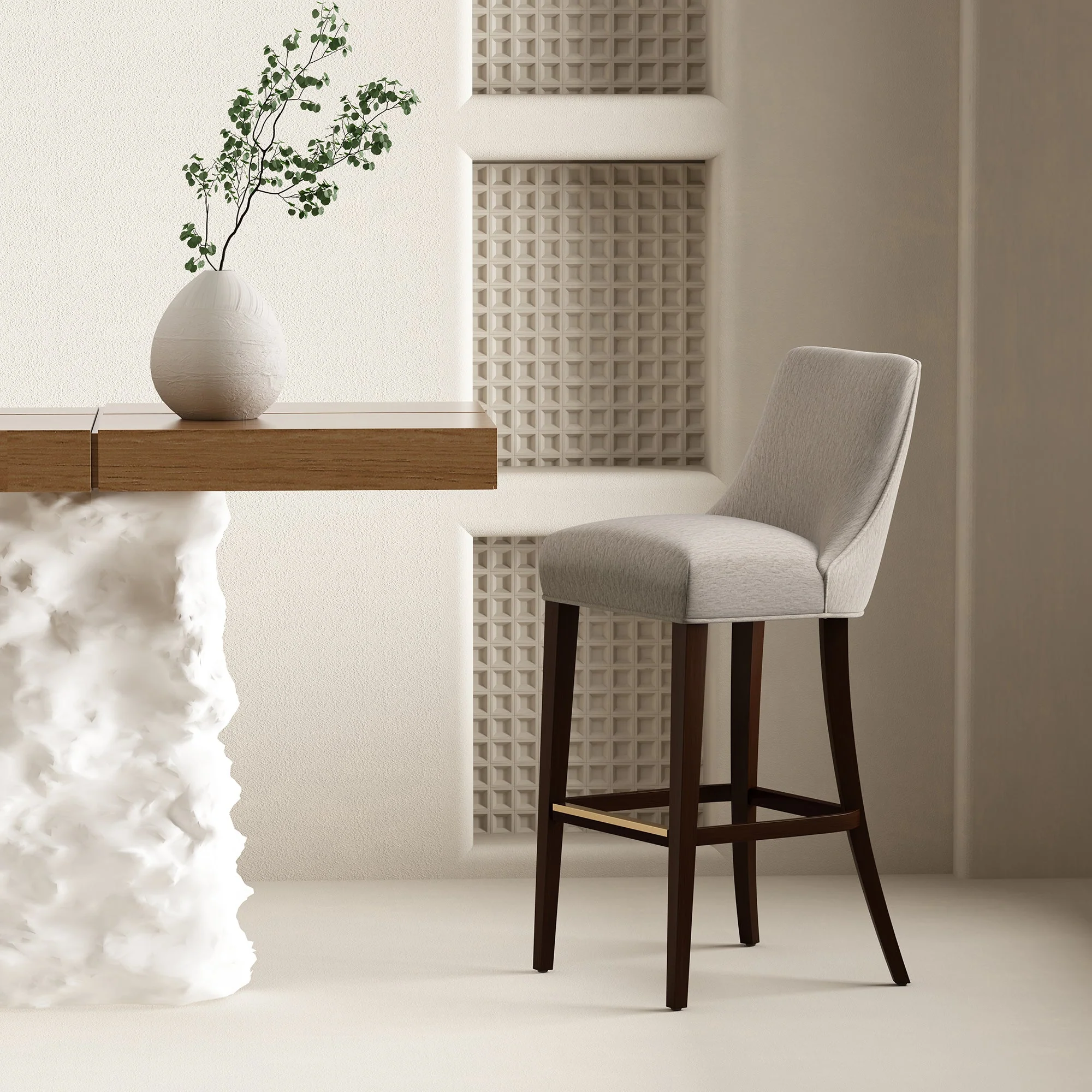 Beever Barstool in Taupe - Image 2