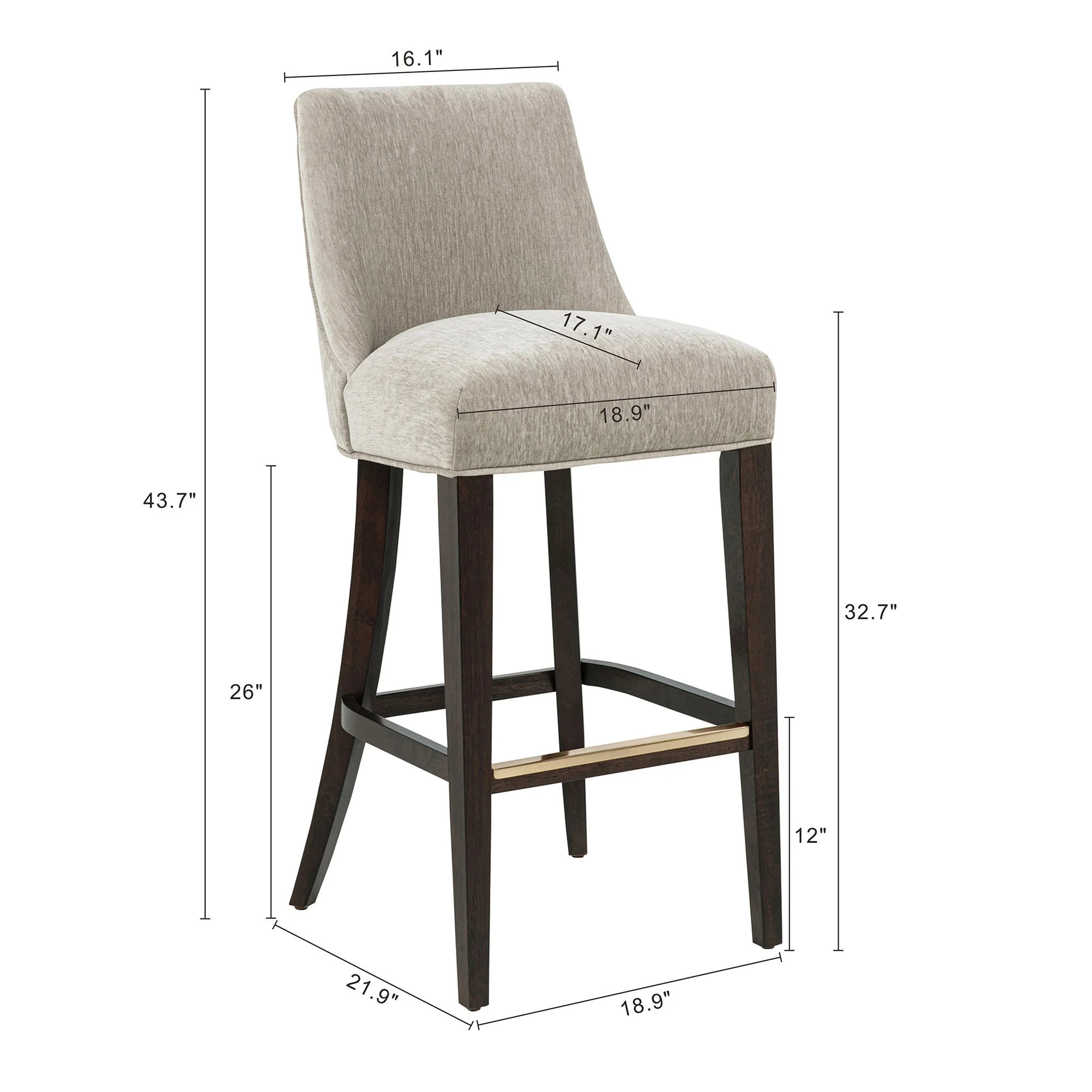 Beever Barstool in Taupe - Image 3