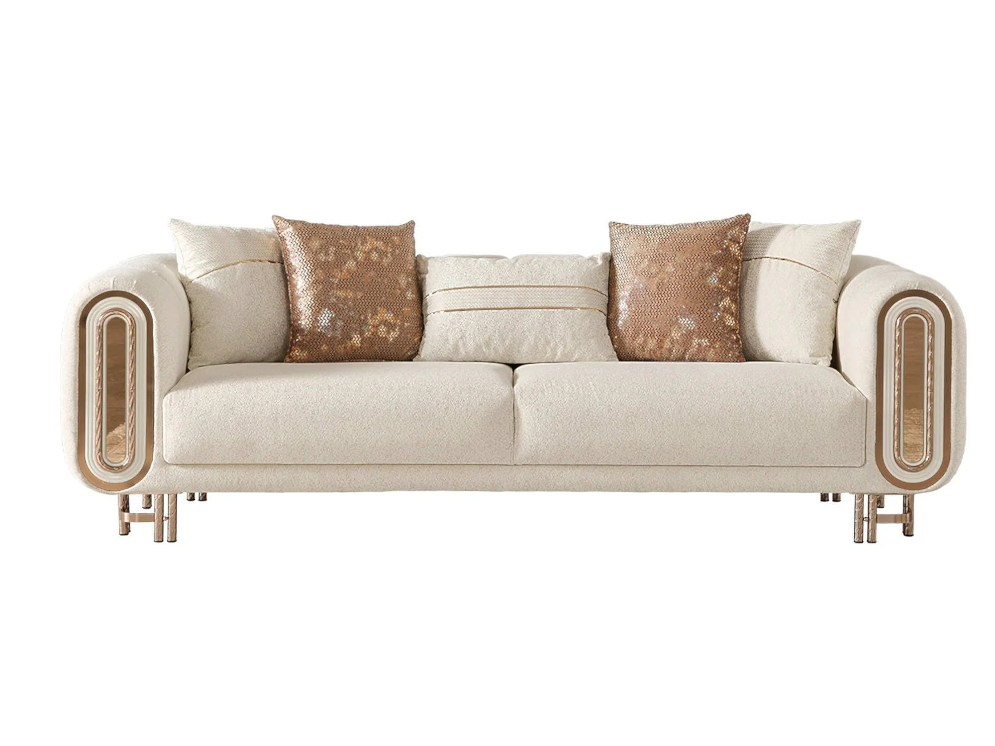 Bella Cream 3-pieces (Sofa & Loveseat & Chair) Living Room Set - Image 10