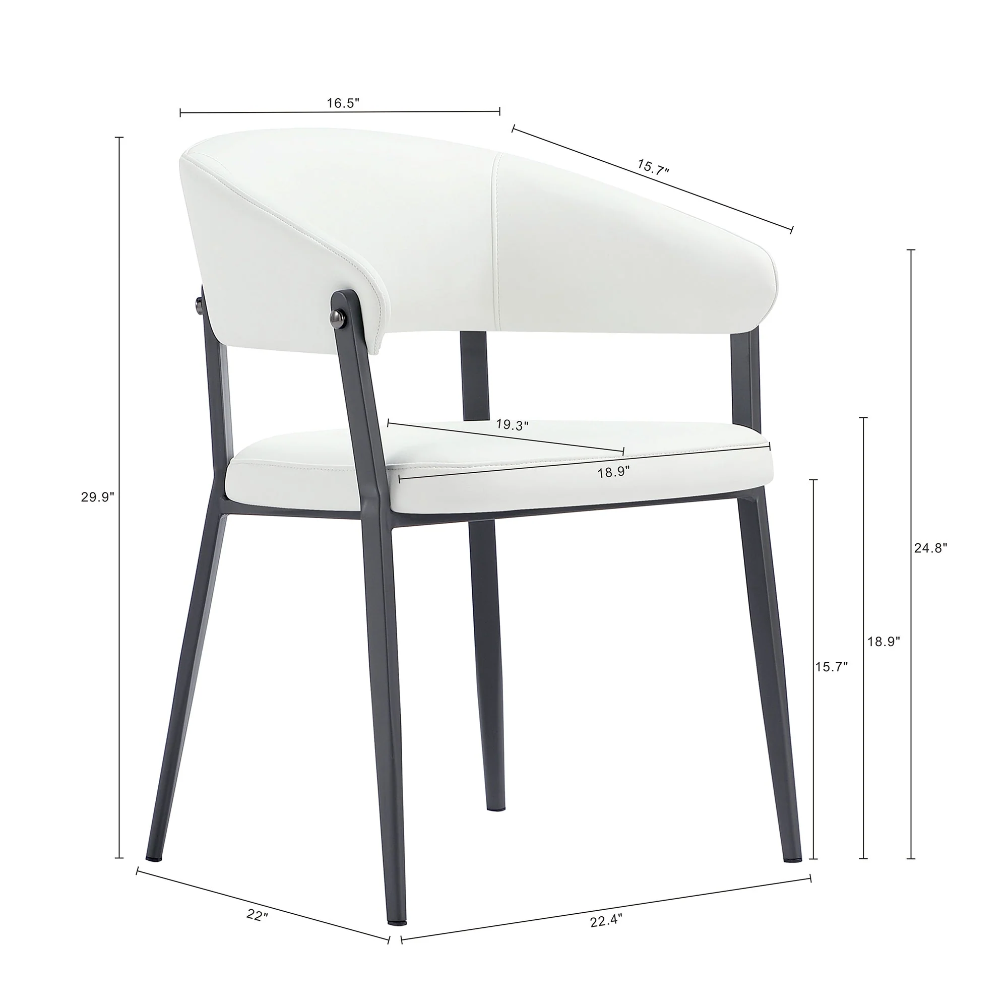 Belle Dining Chair in White - Image 3