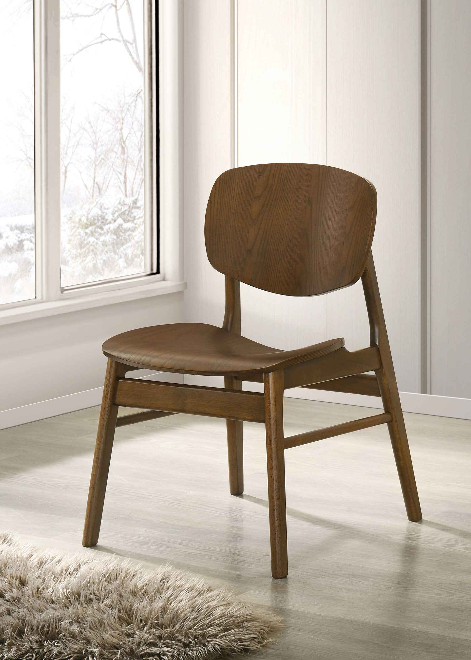 Benford Dark Brown Dining Side Chair Wood Seat (Set of 2)