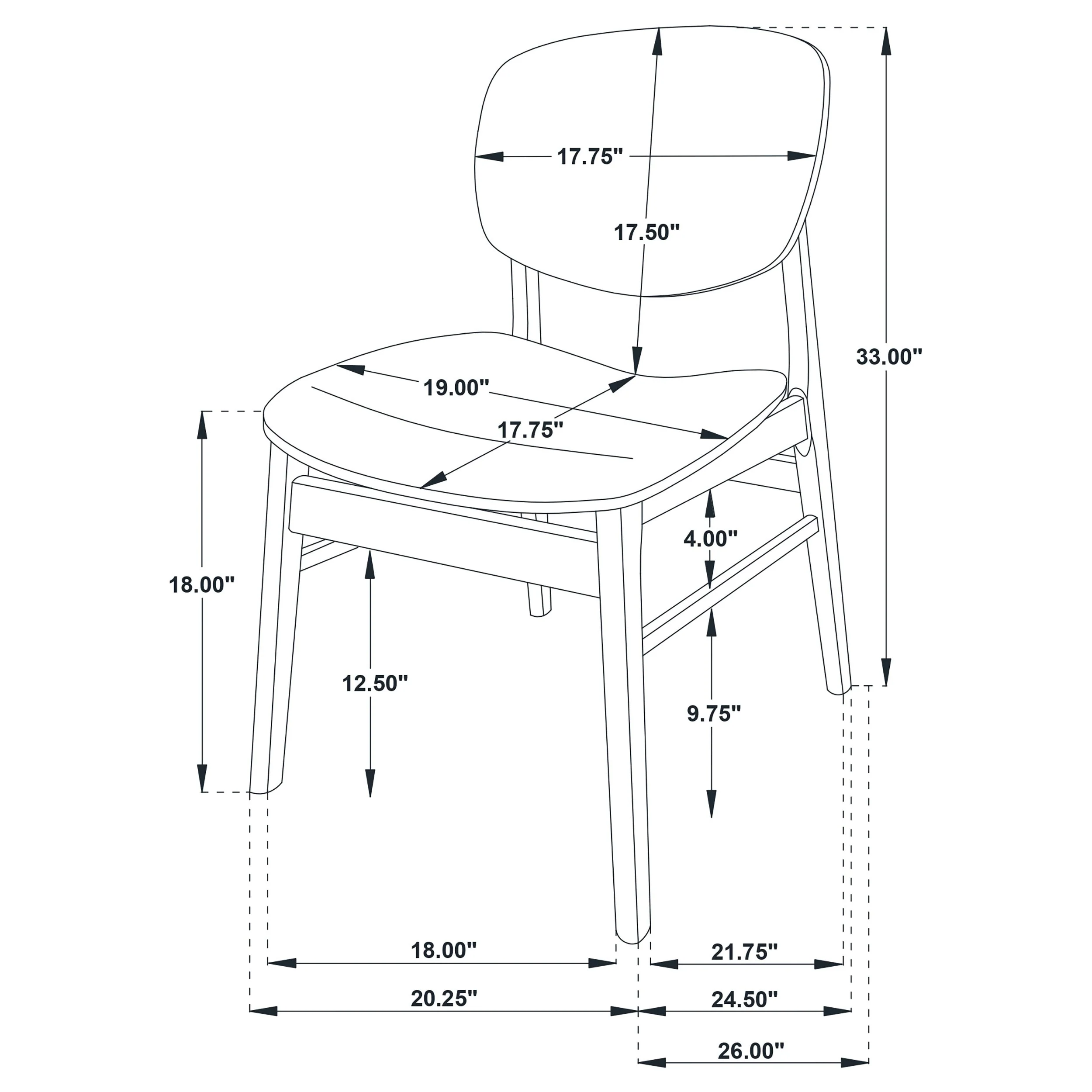 Benford Dark Brown Dining Side Chair Wood Seat (Set of 2) - Image 14