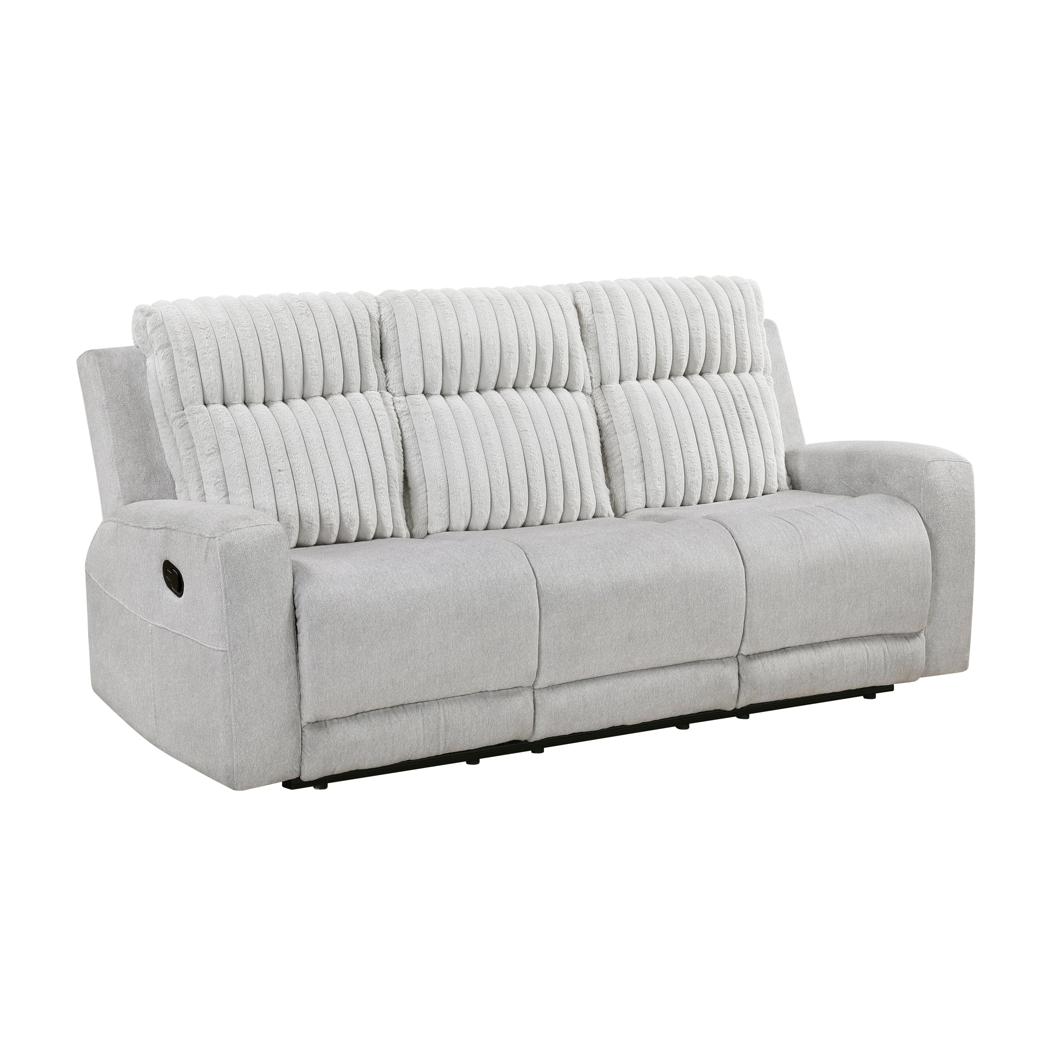 Benton Light Gray Double Reclining Sofa