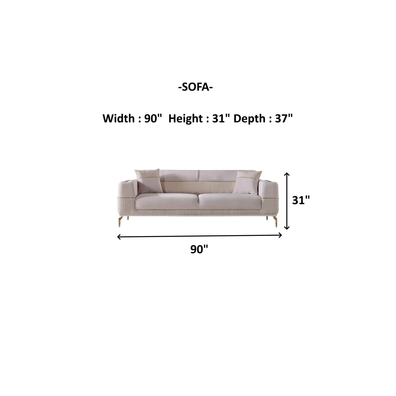 Berlin Beige 3-pieces (Sofa & Loveseat & Chair) Living Room Set - Image 14