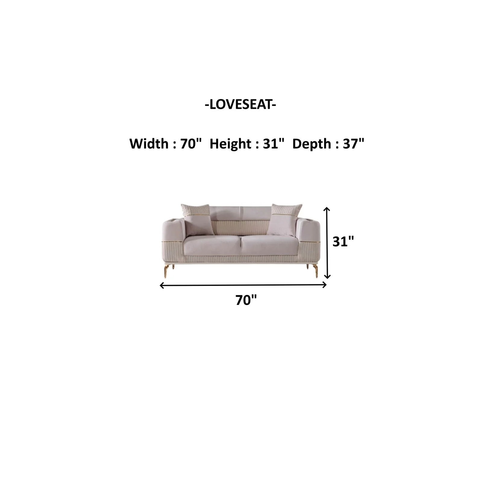 Berlin Beige 3-pieces (Sofa & Loveseat & Chair) Living Room Set - Image 15