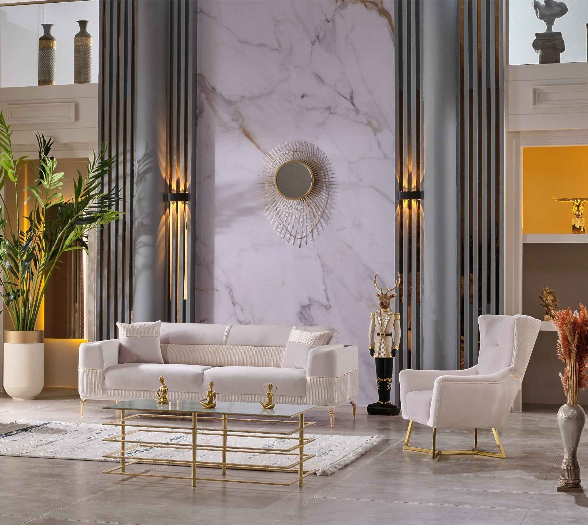 Berlin Beige 3-pieces (Sofa & Loveseat & Chair) Living Room Set - Image 3