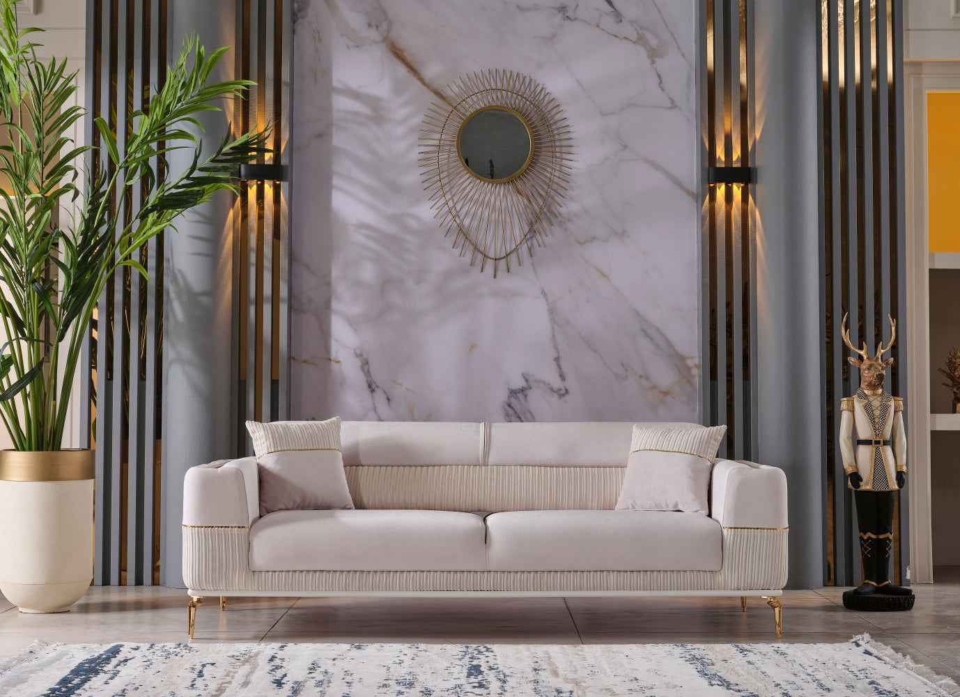 Berlin Beige 3-pieces (Sofa & Loveseat & Chair) Living Room Set - Image 4