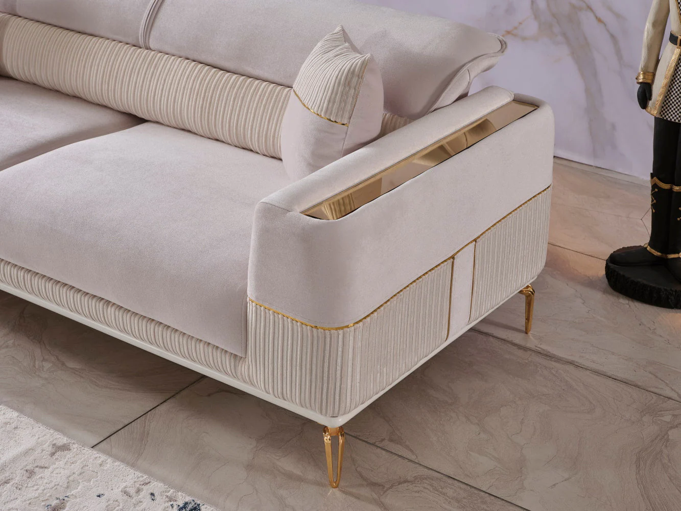 Berlin Beige 3-pieces (Sofa & Loveseat & Chair) Living Room Set - Image 7