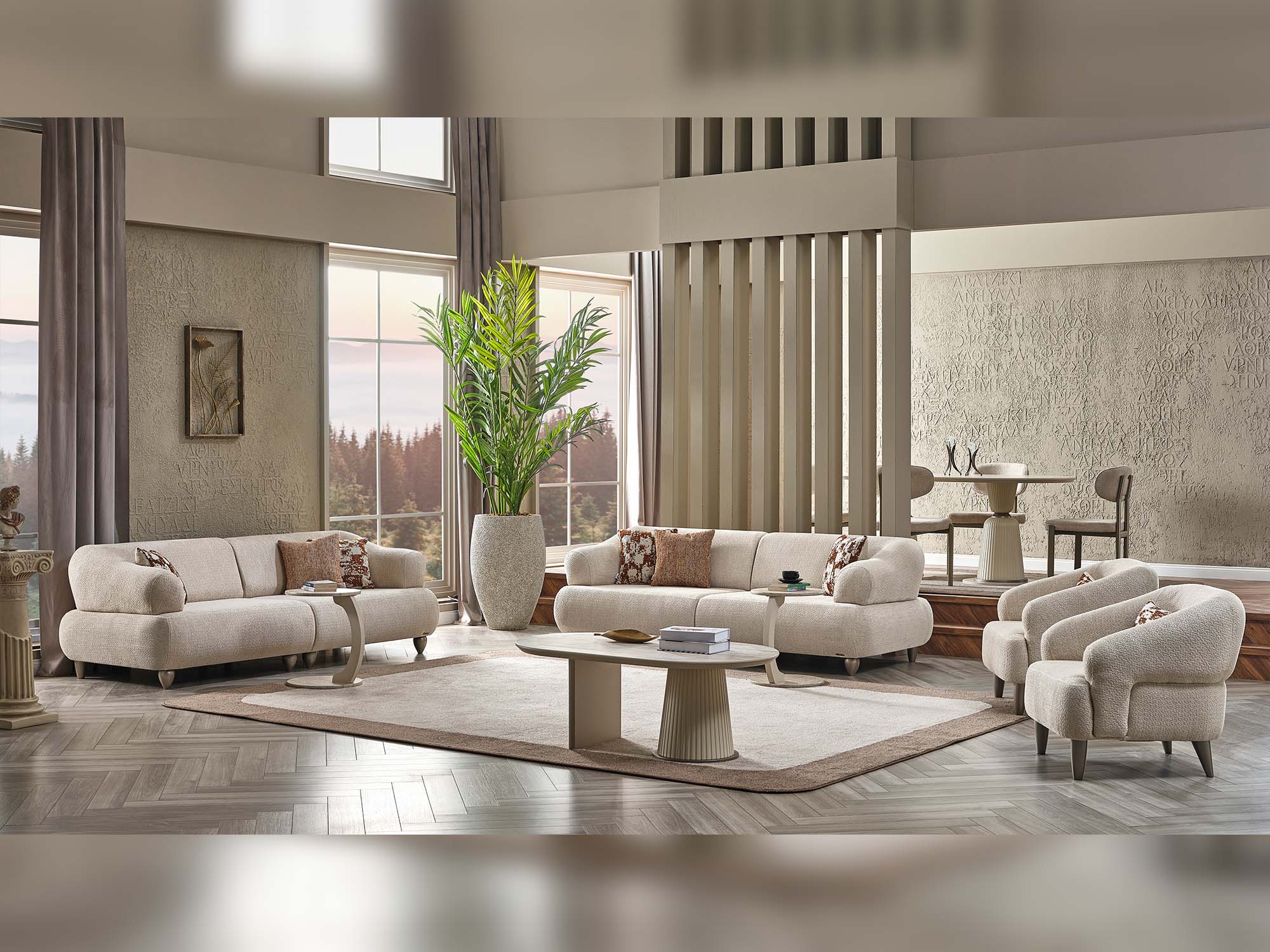 Bern Cream Convertible Loveseat - Image 10