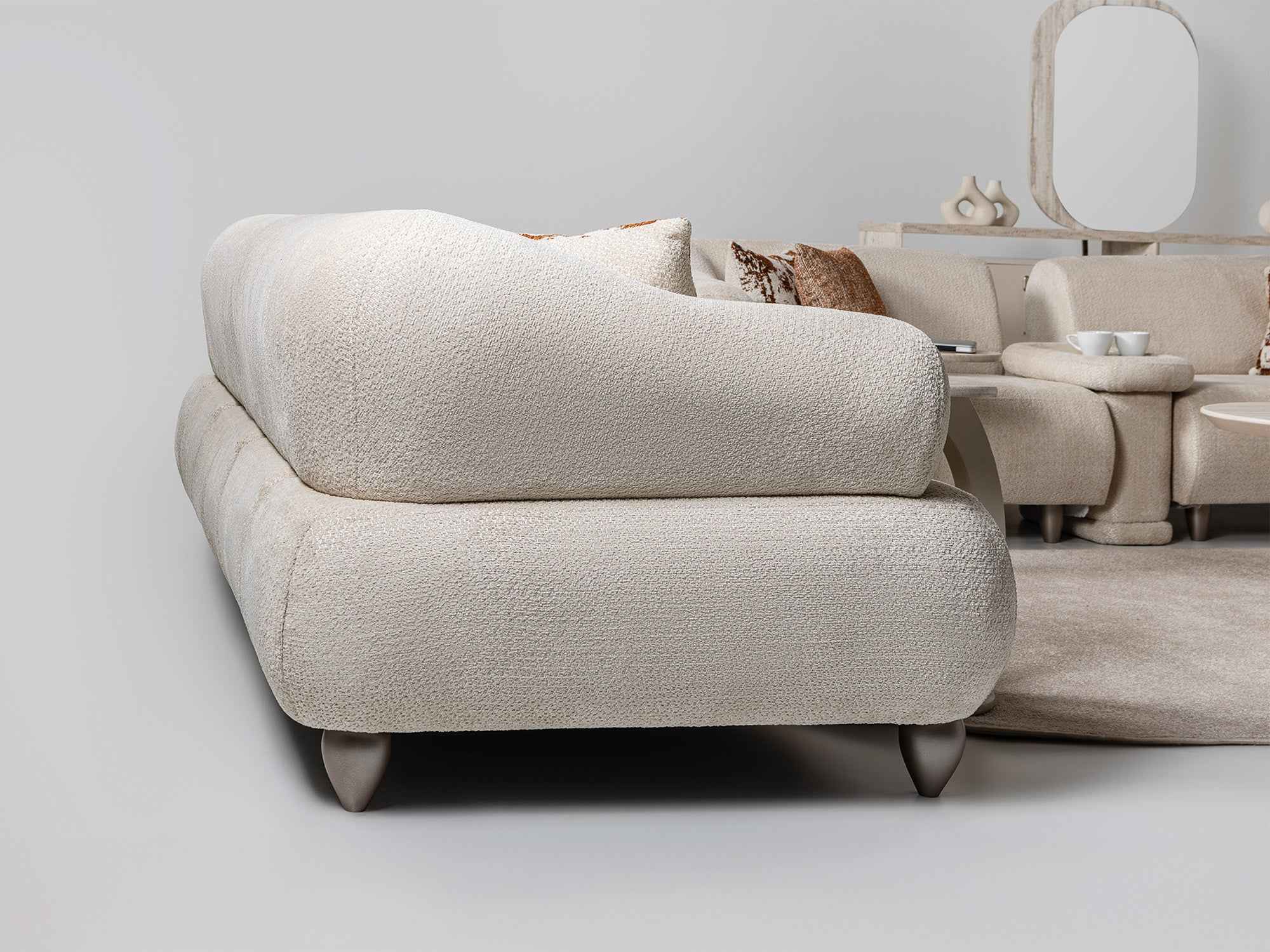 Bern Cream Convertible Loveseat - Image 3