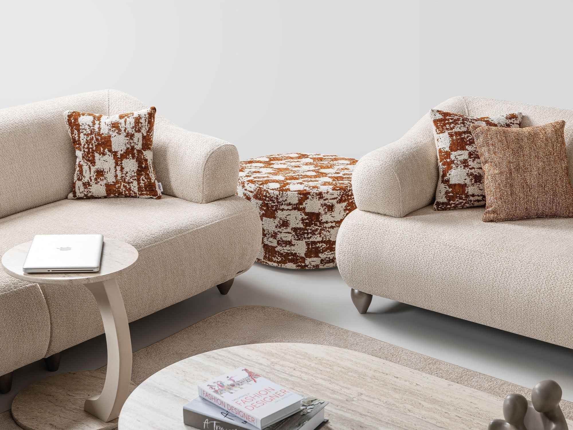Bern Cream Convertible Loveseat - Image 4